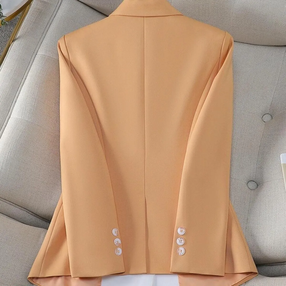 Giacca da donna alla moda Giacca da donna autunno inverno Cappotto formale da lavoro da lavoro femminile a maniche lunghe giallo