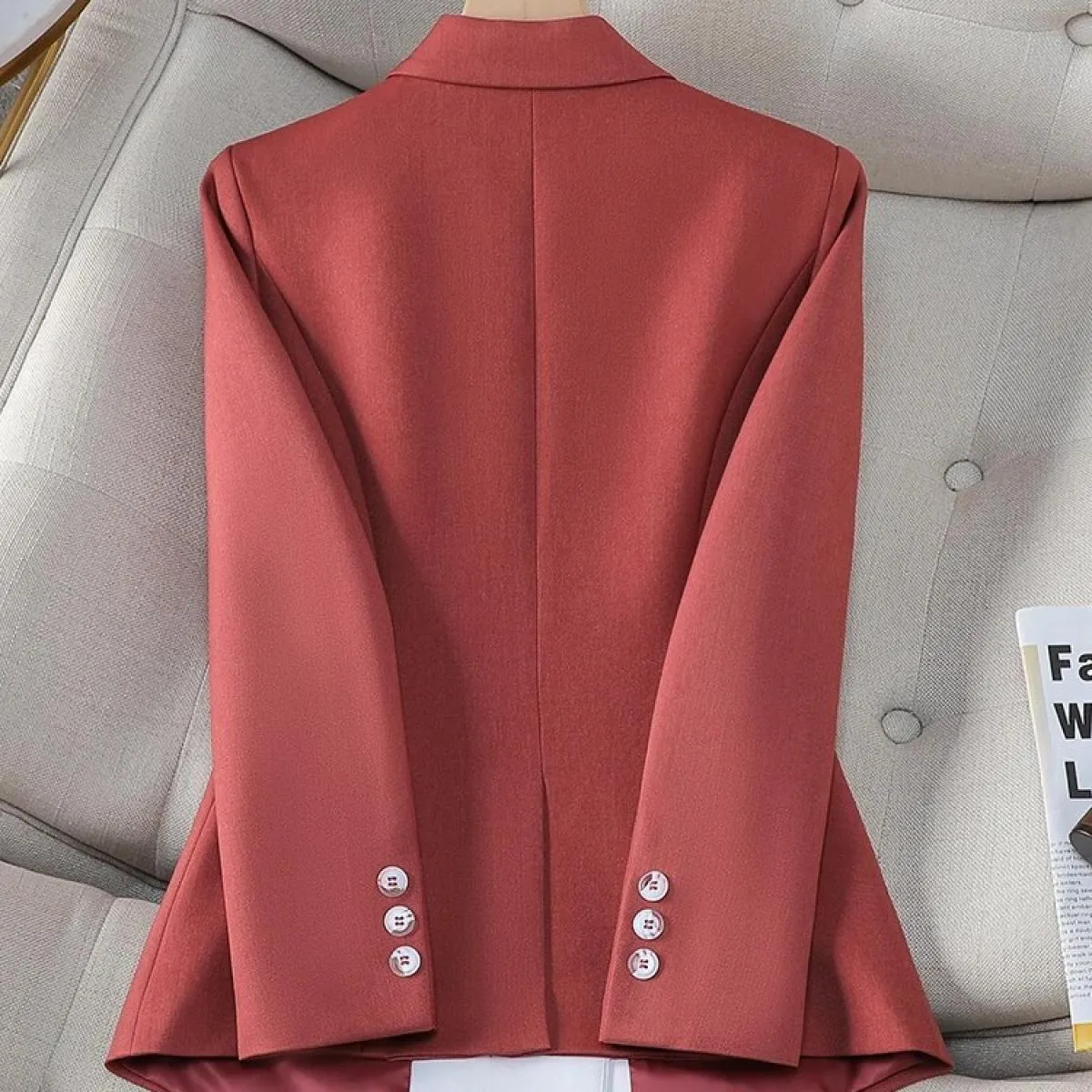 Giacca da donna alla moda Giacca da donna autunno inverno Cappotto formale da lavoro da lavoro femminile a maniche lunghe giallo