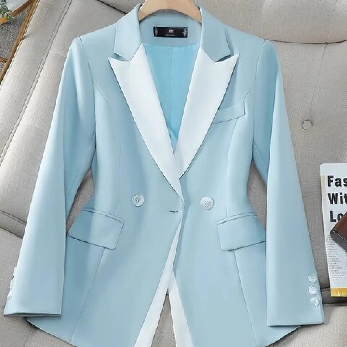 Giacca da donna alla moda Giacca da donna autunno inverno Cappotto formale da lavoro da lavoro femminile a maniche lunghe giallo