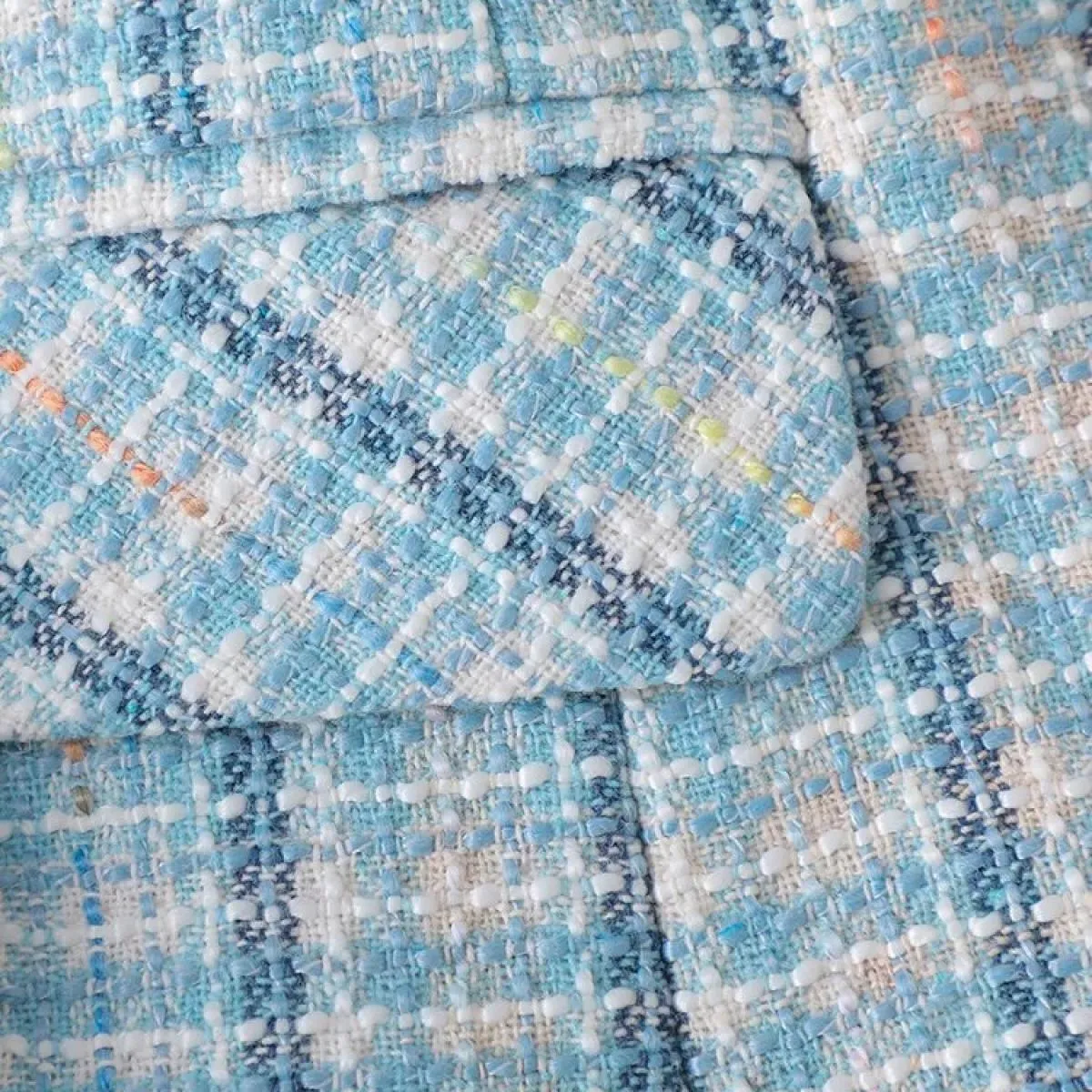 Giacca da donna da ufficio di nuovo arrivo Giacca formale da donna Manica lunga Blu scozzese albicocca Cappotto da lavoro femmin