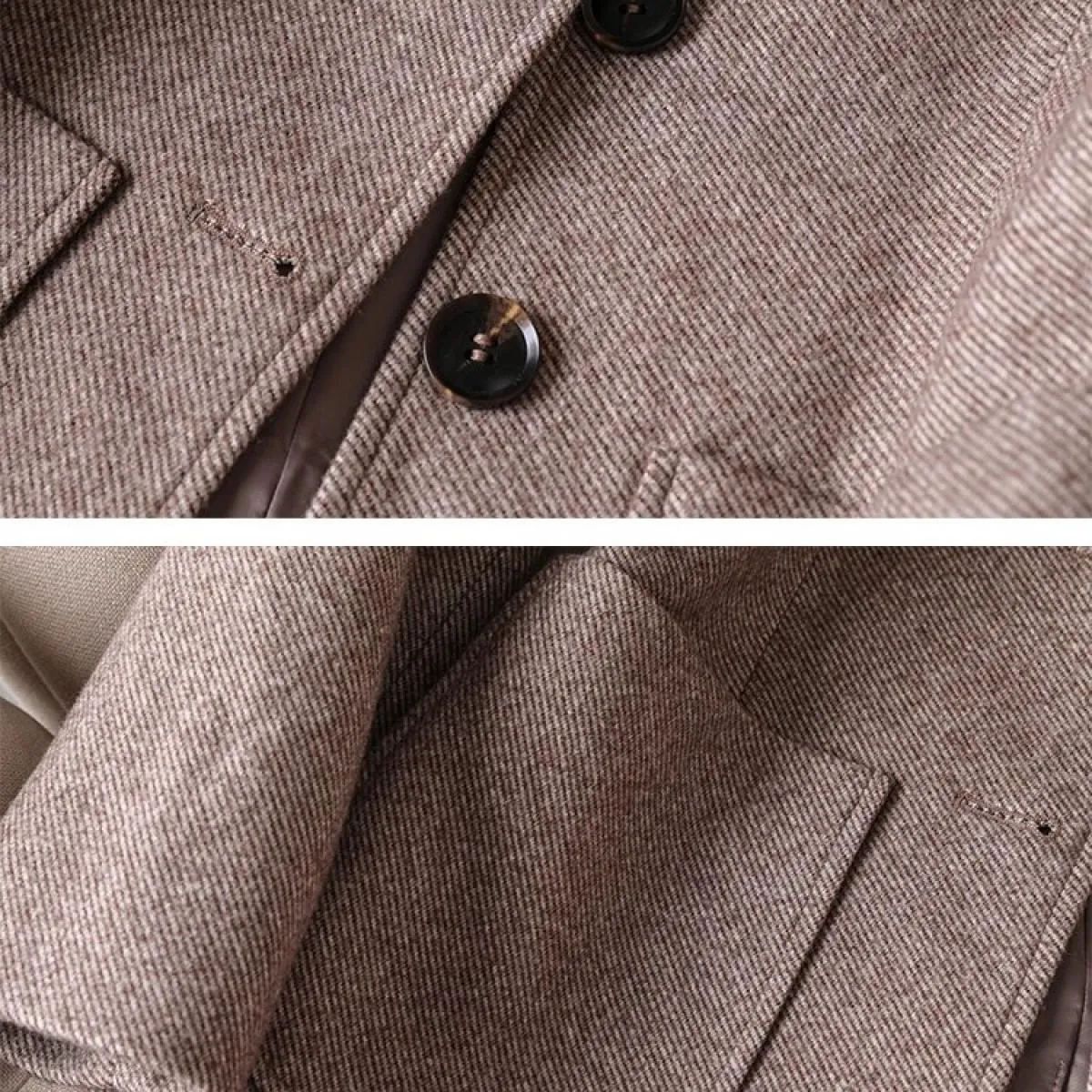 Giacca da donna monopetto a maniche lunghe da donna Cappotto da giacca formale da lavoro grigio caffè solido da donna per l'autu