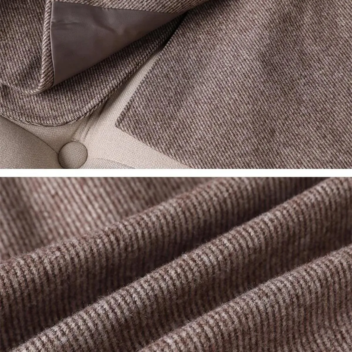 Giacca da donna monopetto a maniche lunghe da donna Cappotto da giacca formale da lavoro grigio caffè solido da donna per l'autu