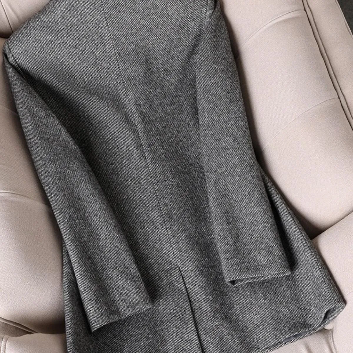 Giacca da donna monopetto a maniche lunghe da donna Cappotto da giacca formale da lavoro grigio caffè solido da donna per l'autu