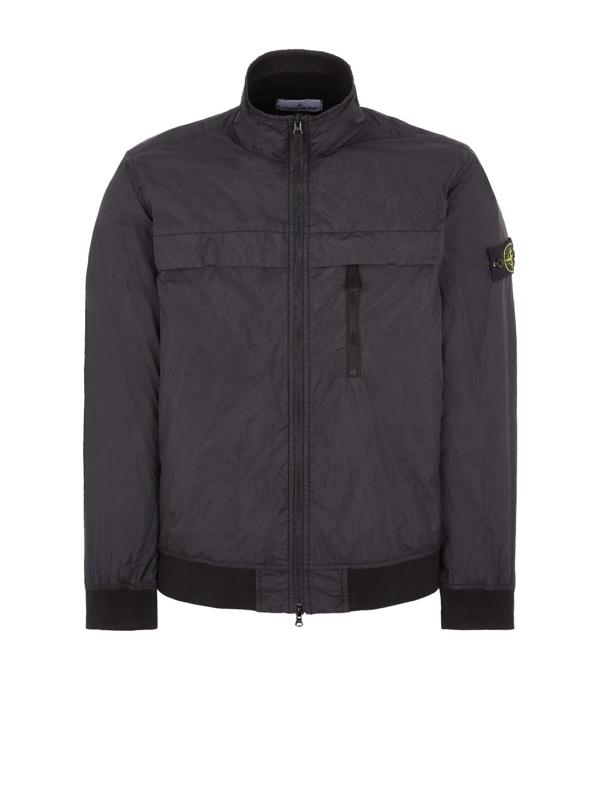 Giacca in Reps di Nylon Crinkle Nero