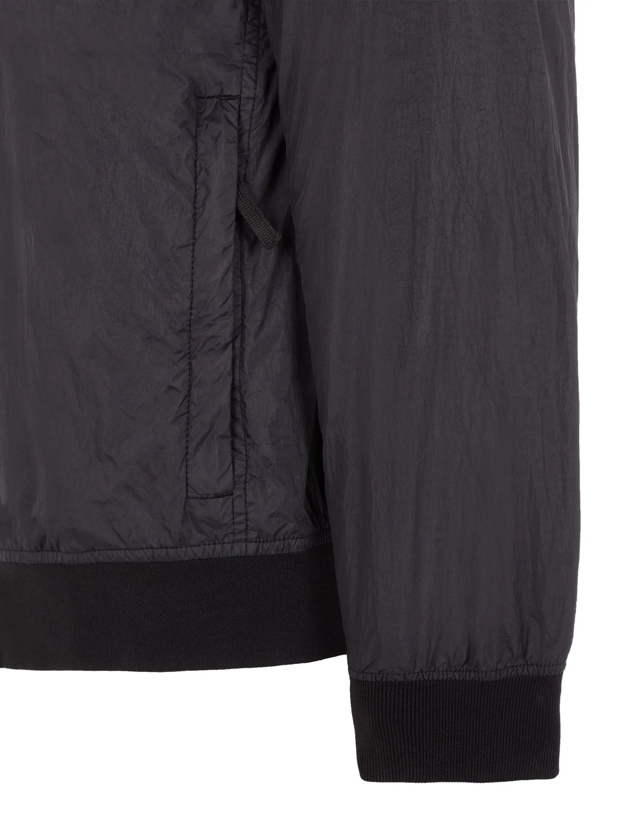Giacca in Reps di Nylon Crinkle Nero
