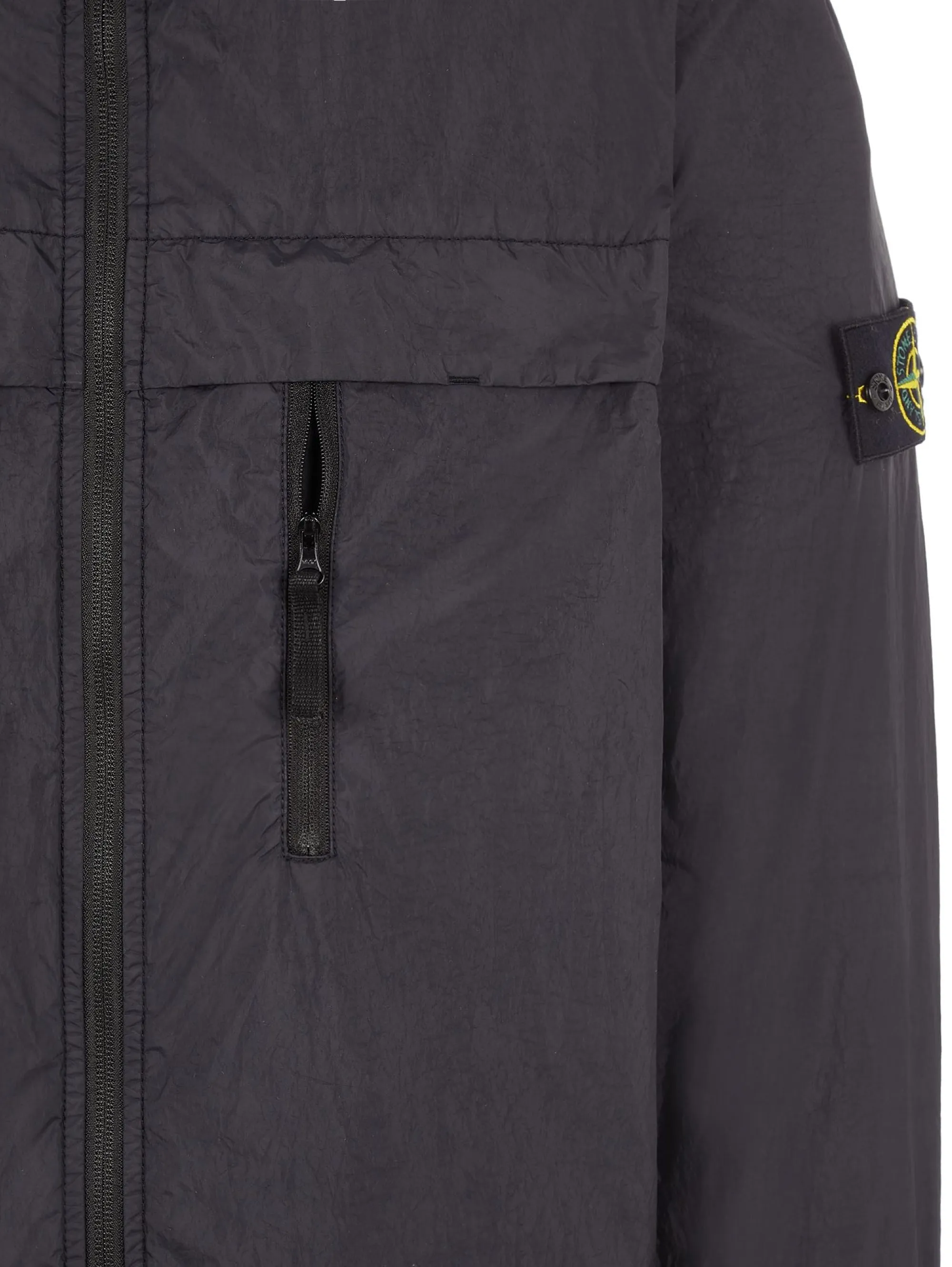 Giacca in Reps di Nylon Crinkle Nero