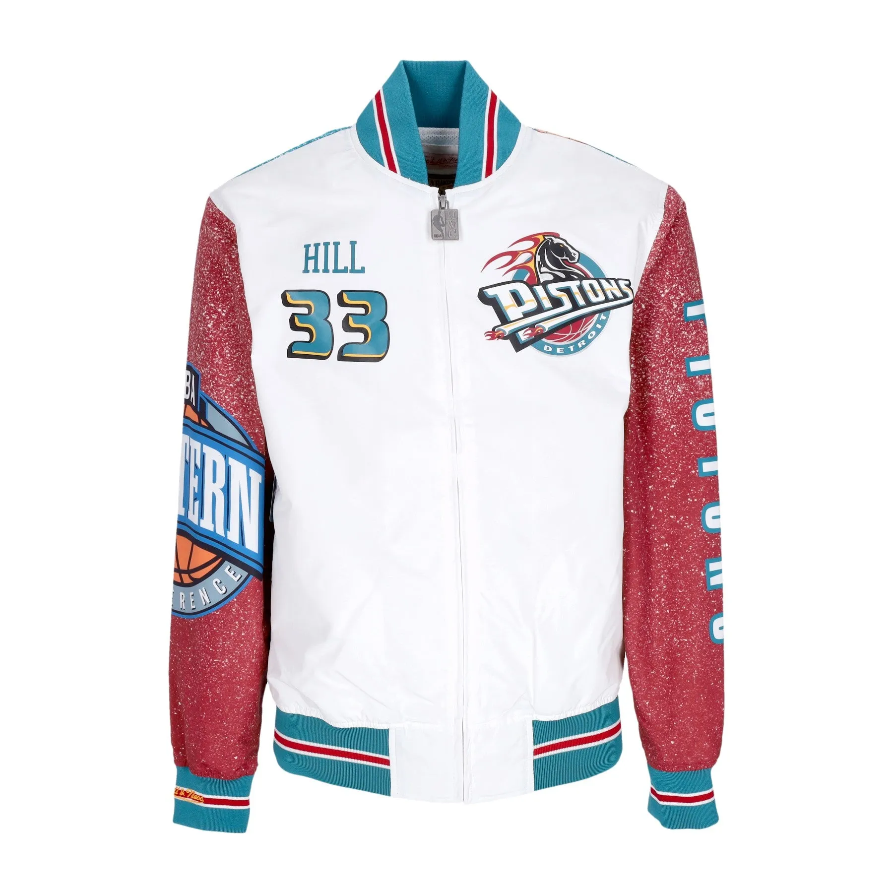 Giubbotto Bomber Uomo Nba Burst Warm Up Jacket No 33 Grant Hill Detpis Multi/white