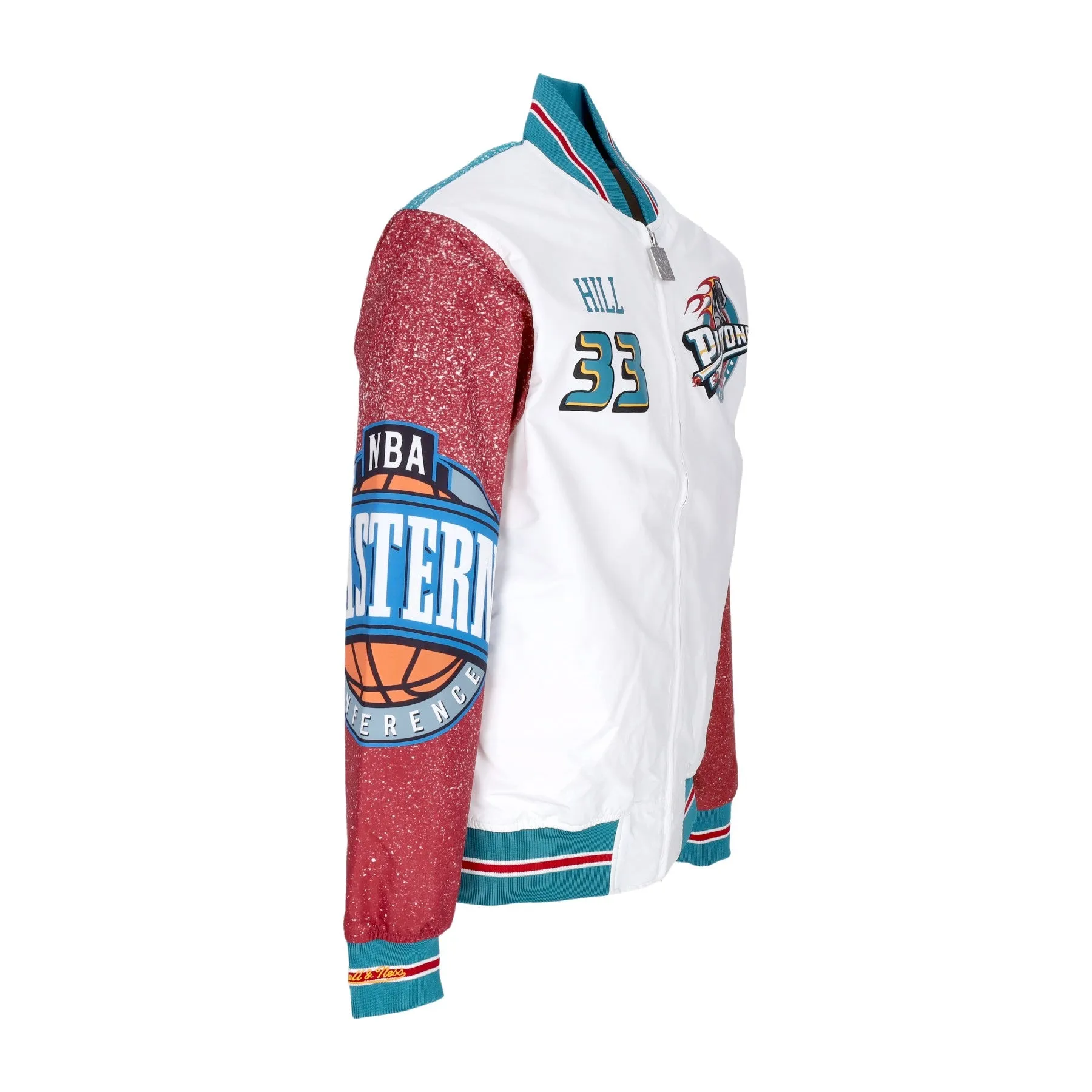 Giubbotto Bomber Uomo Nba Burst Warm Up Jacket No 33 Grant Hill Detpis Multi/white