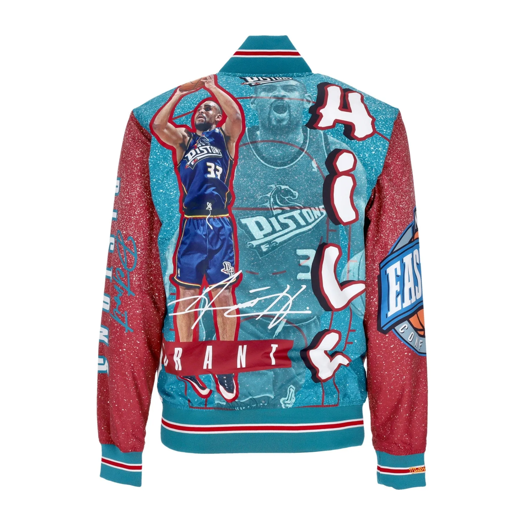Giubbotto Bomber Uomo Nba Burst Warm Up Jacket No 33 Grant Hill Detpis Multi/white