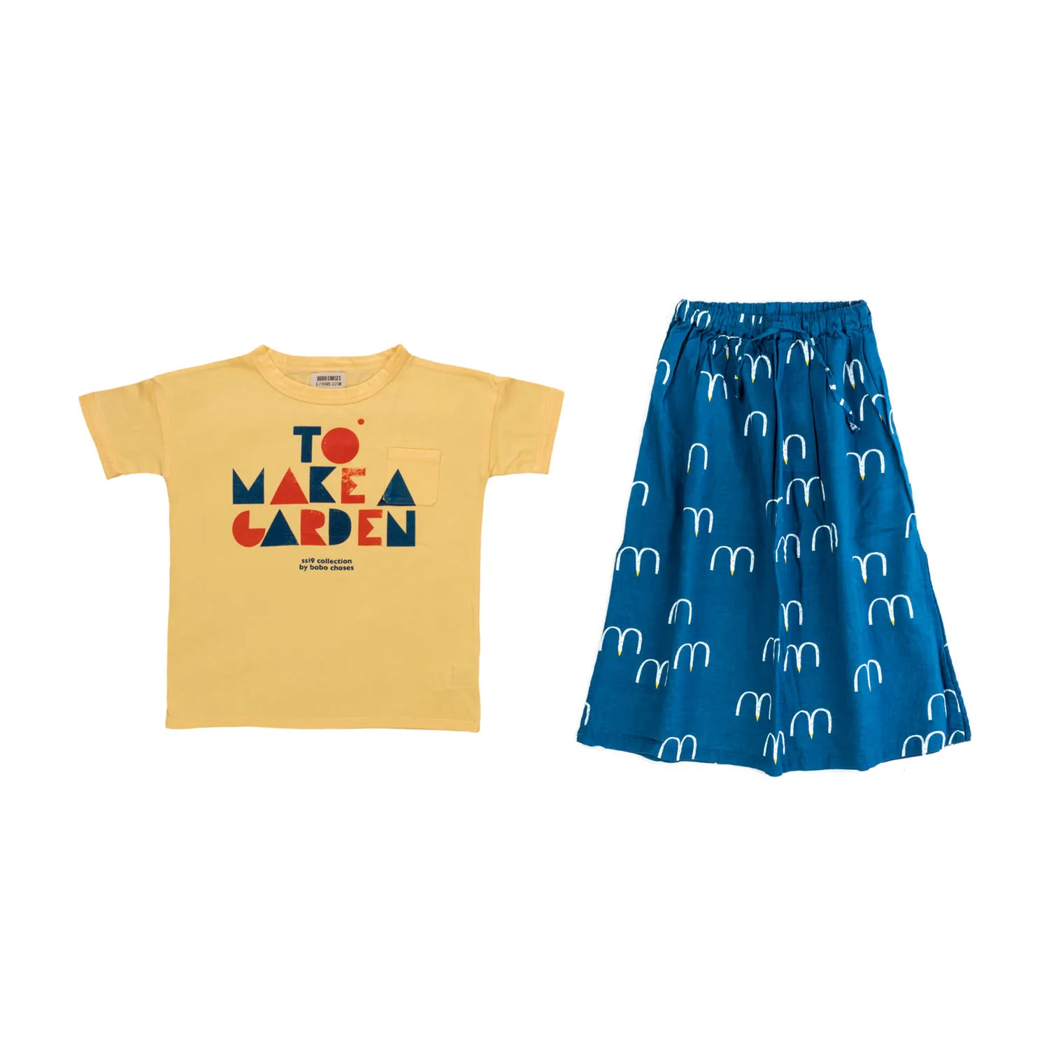 Gonna Blu Misto Lino Bambina
