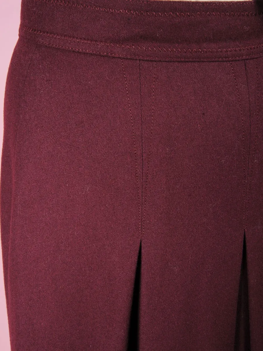 Gonna bordeaux in misto lana
