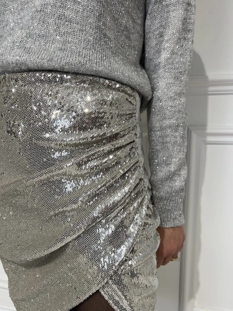Gonna con drappeggio paillettes – Haveone