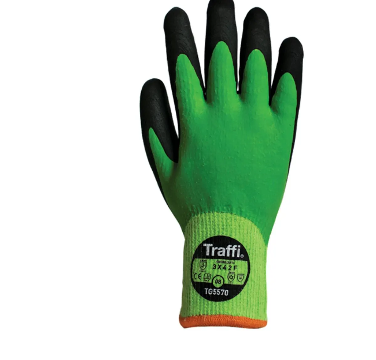 Guanti antitaglio Traffi, Tg. 8, in Acrilico, Nylon, Poliestere, col. Verde