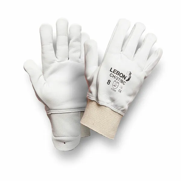 Guanti Lebon Protection CH/27/BC, Tg. 9, in Cuoio, col. Bianco