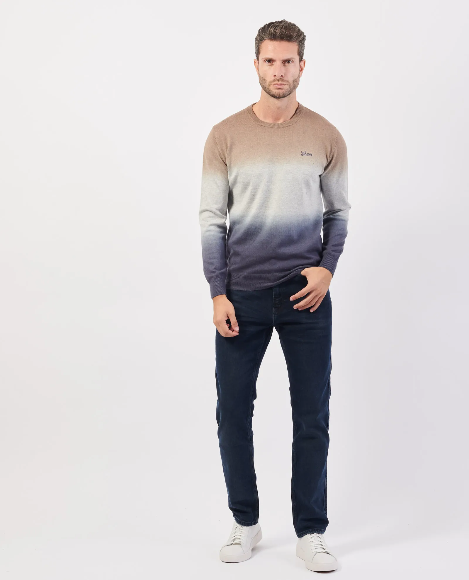 GUESS      Maglione girocollo Guess a blocchi di colore