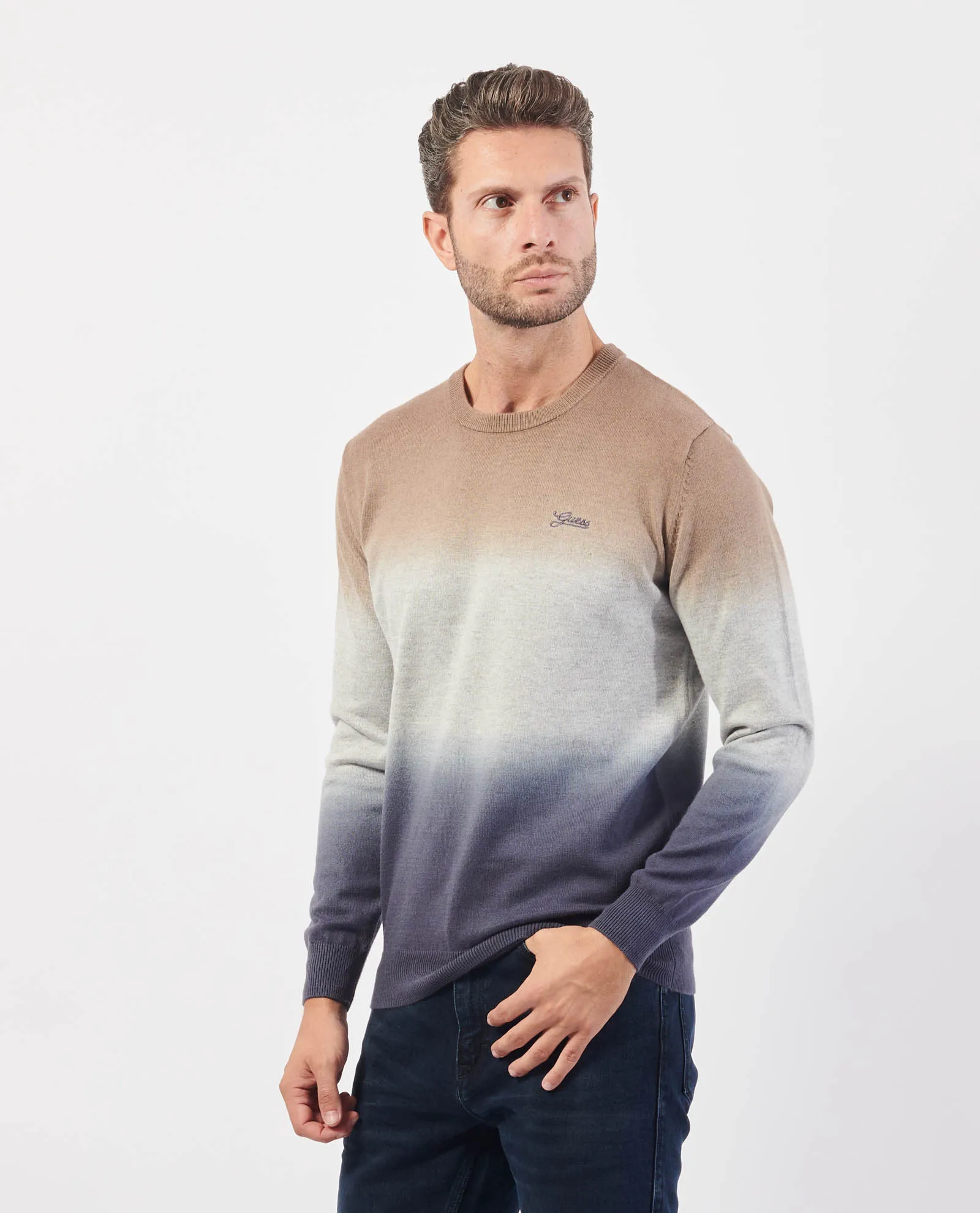 GUESS      Maglione girocollo Guess a blocchi di colore