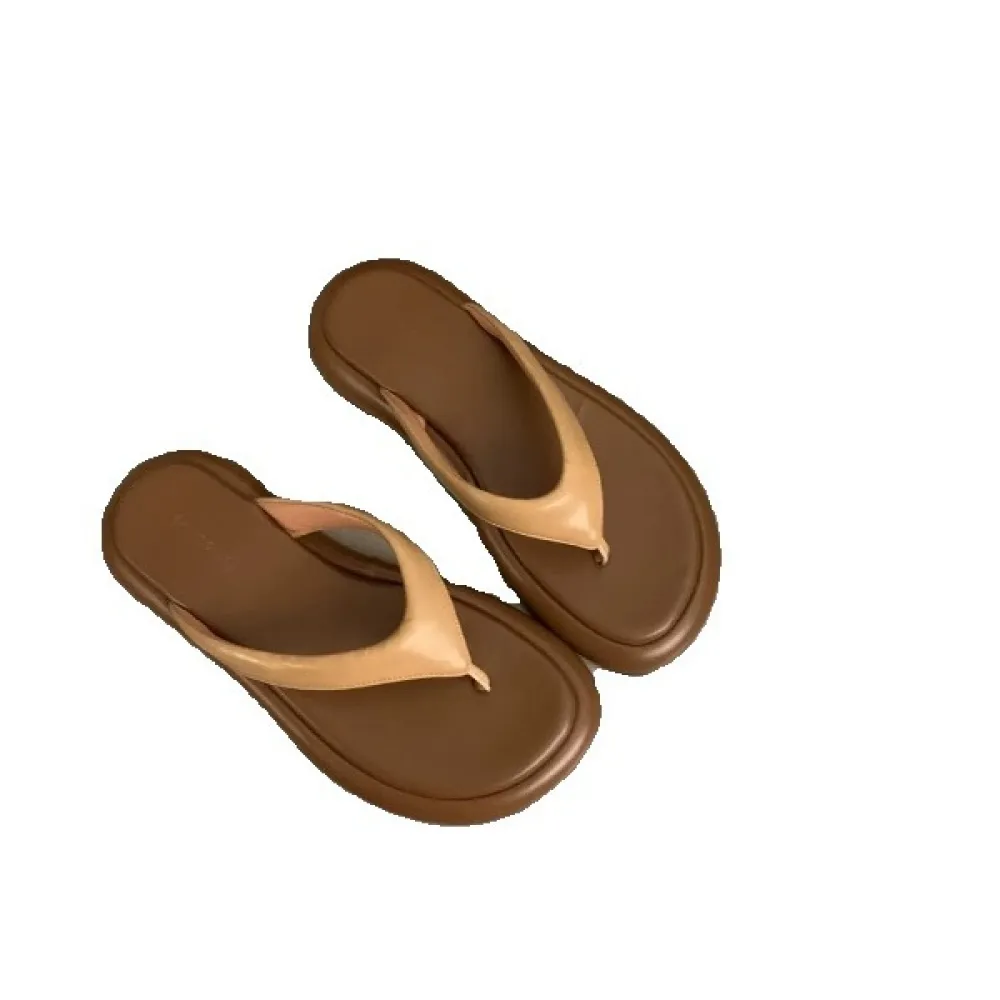Infradito argento alla moda con suola spessa Scarpe da donna 2024 Abbigliamento esterno estivo Infradito Sandali da spiaggia Sca