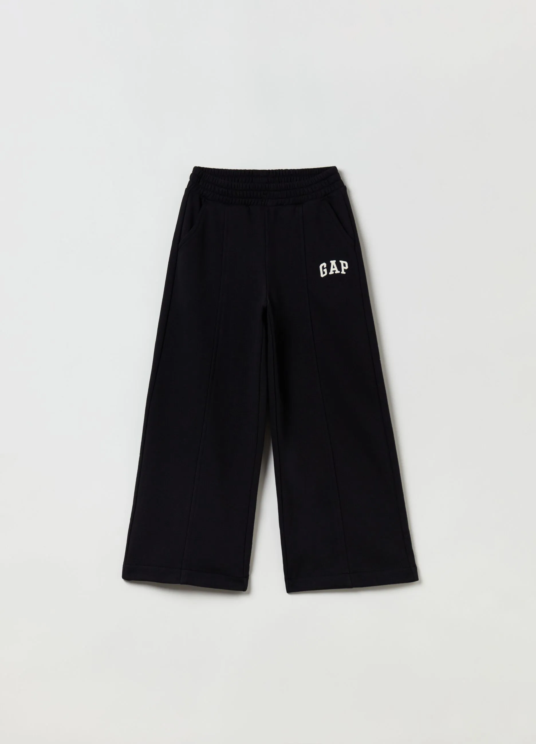 Joggers wide leg con ricamo logo