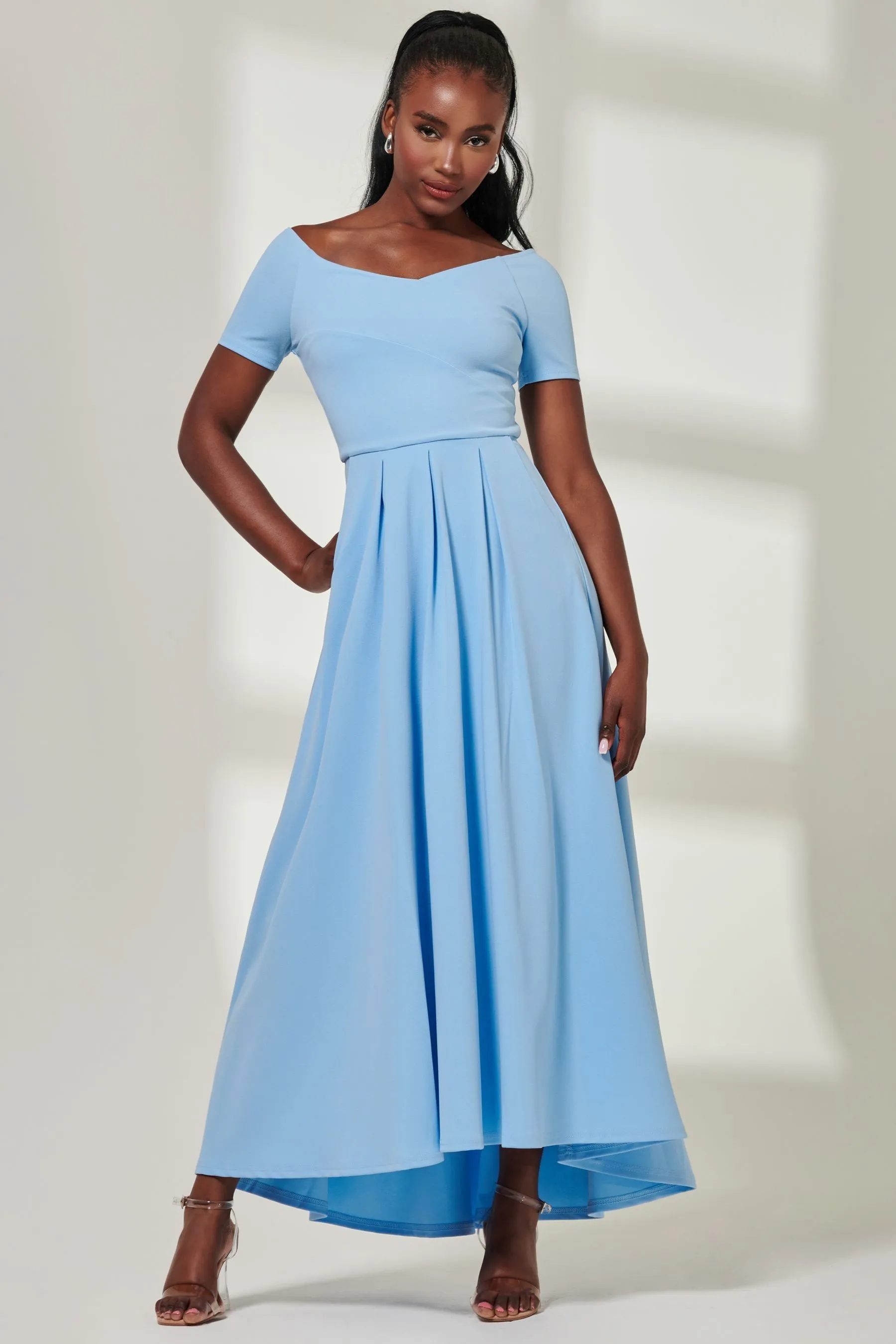 Jolie Moi - Yana - Abito maxi in tessuto scuba con spalle scoperte