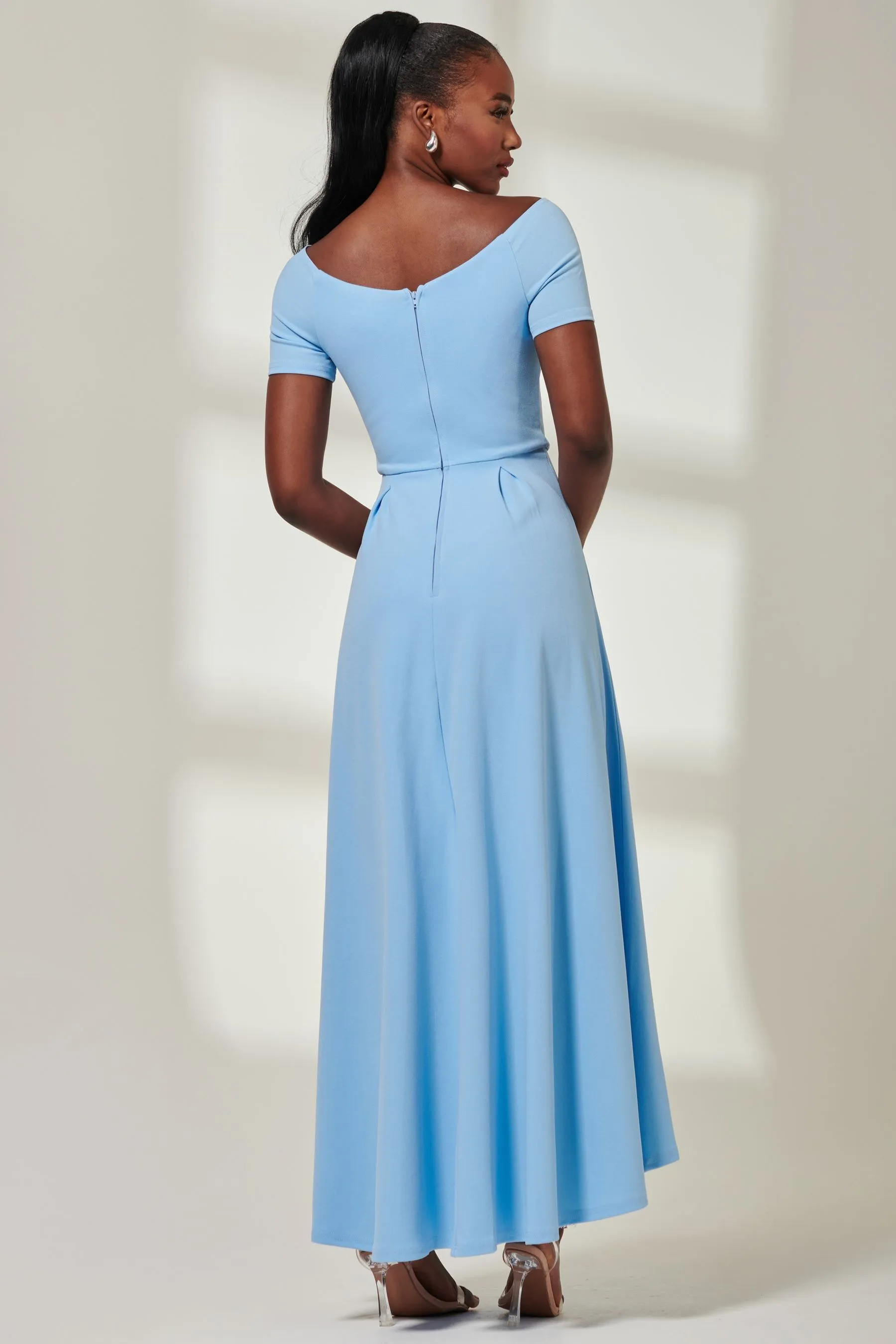 Jolie Moi - Yana - Abito maxi in tessuto scuba con spalle scoperte