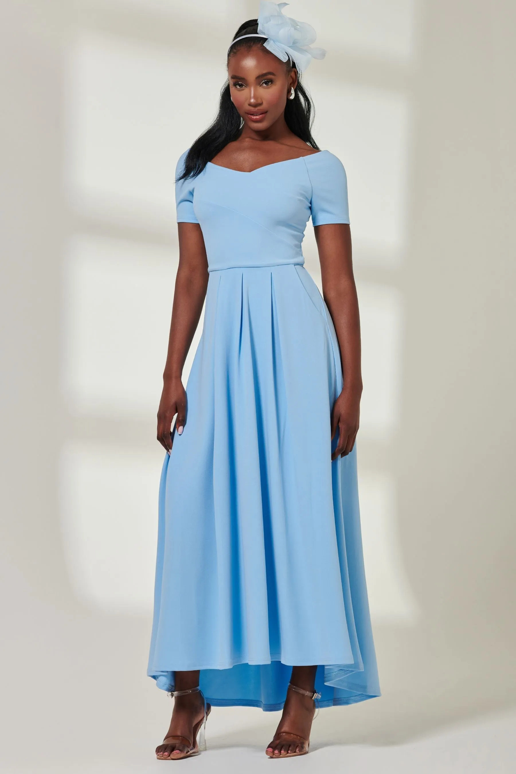 Jolie Moi - Yana - Abito maxi in tessuto scuba con spalle scoperte