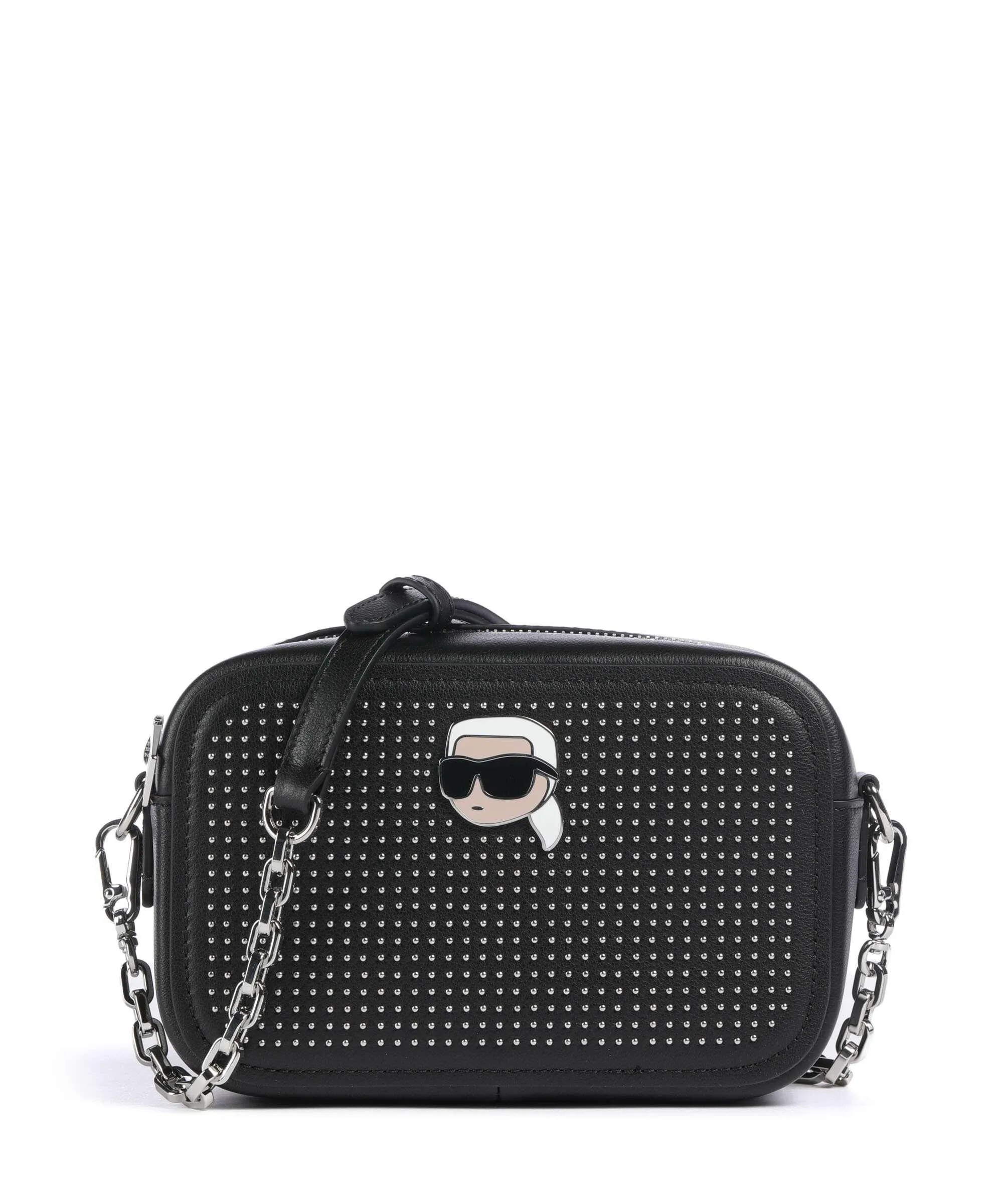  Karl Lagerfeld K/Ikonik 2.0 Borsa a tracolla pelle di vacchetta finemente grana nero  