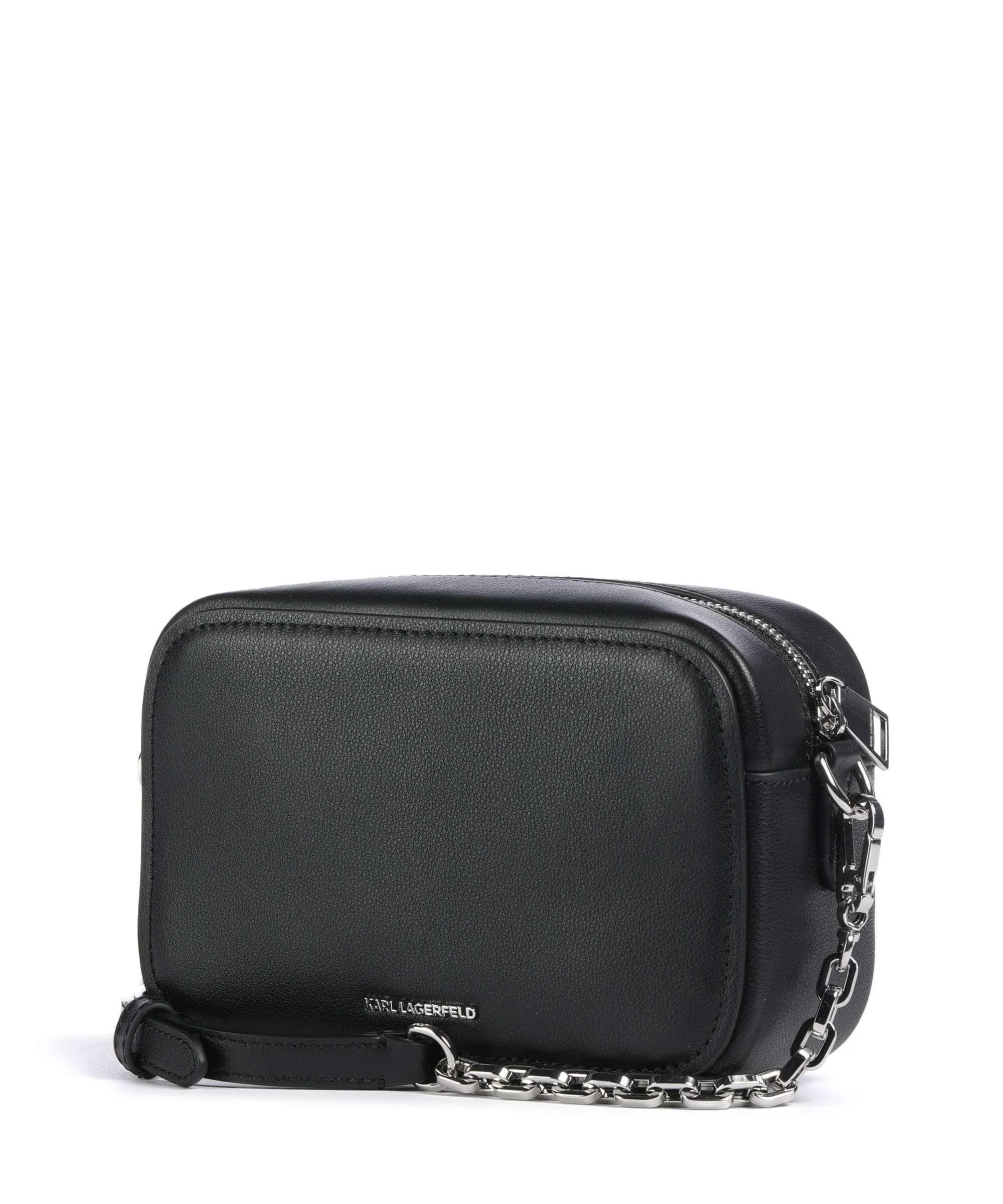 Karl Lagerfeld K/Ikonik 2.0 Borsa a tracolla pelle di vacchetta finemente grana nero  