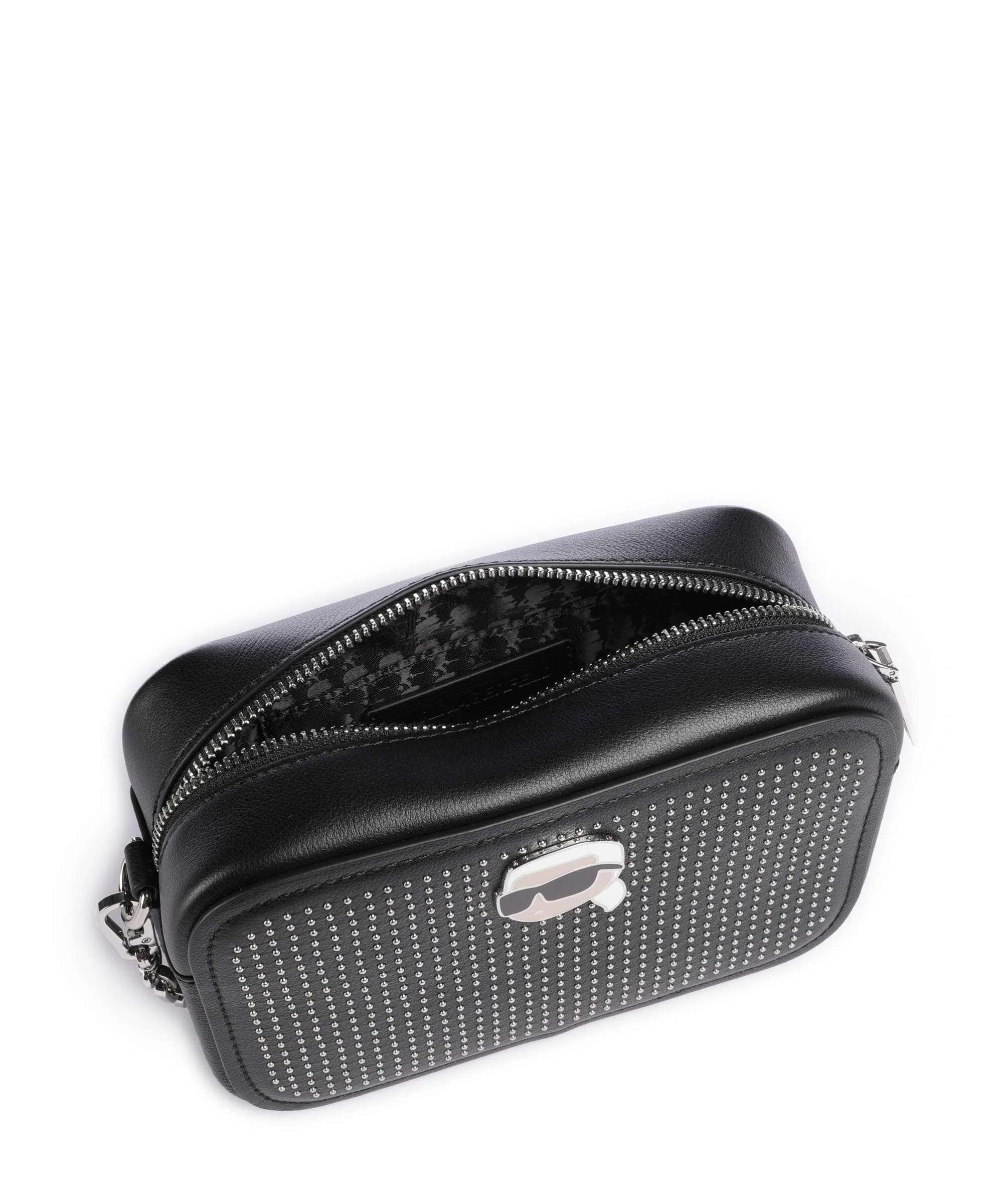  Karl Lagerfeld K/Ikonik 2.0 Borsa a tracolla pelle di vacchetta finemente grana nero  