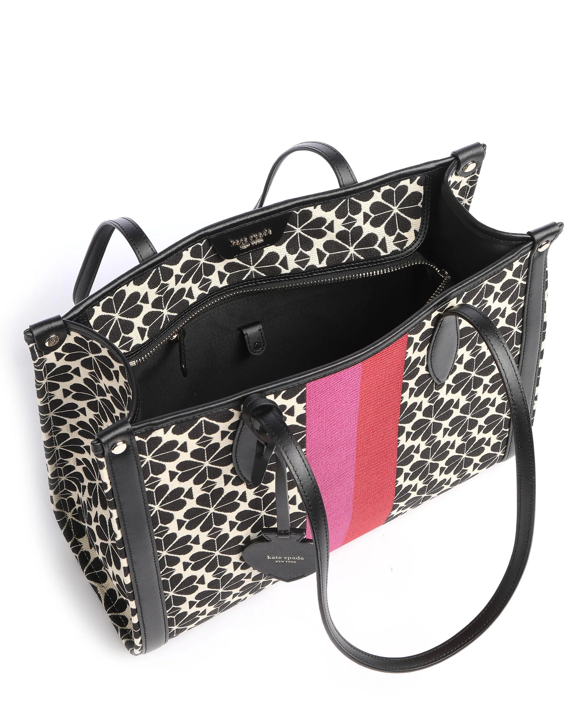  Kate Spade New York Spade Flower Jacquard Market Borsa shopper tela nero/beige  
