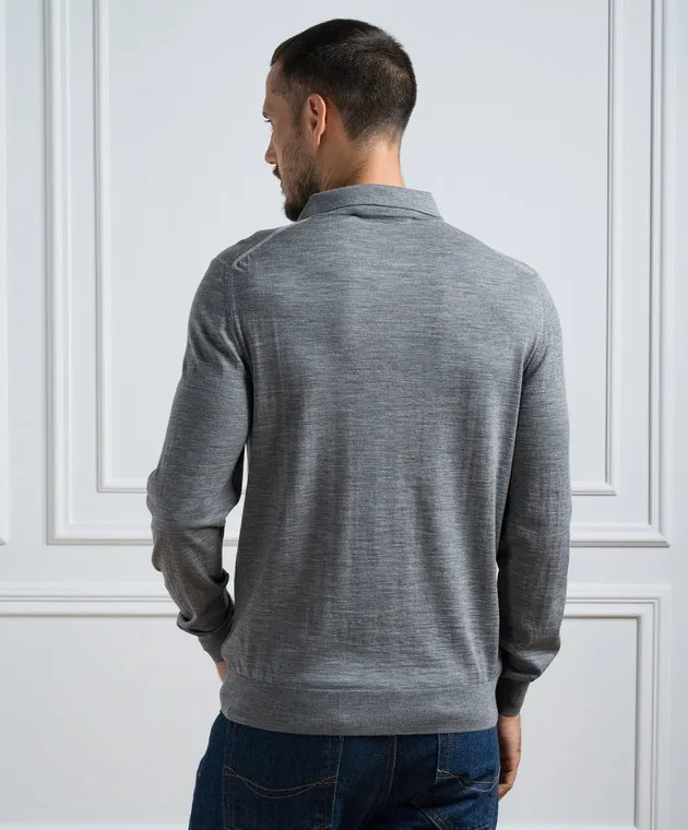 Kiton Polo in lana grigia UK864ZW23