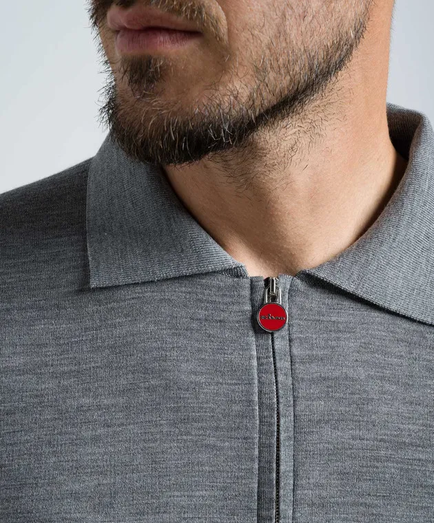 Kiton Polo in lana grigia UK864ZW23