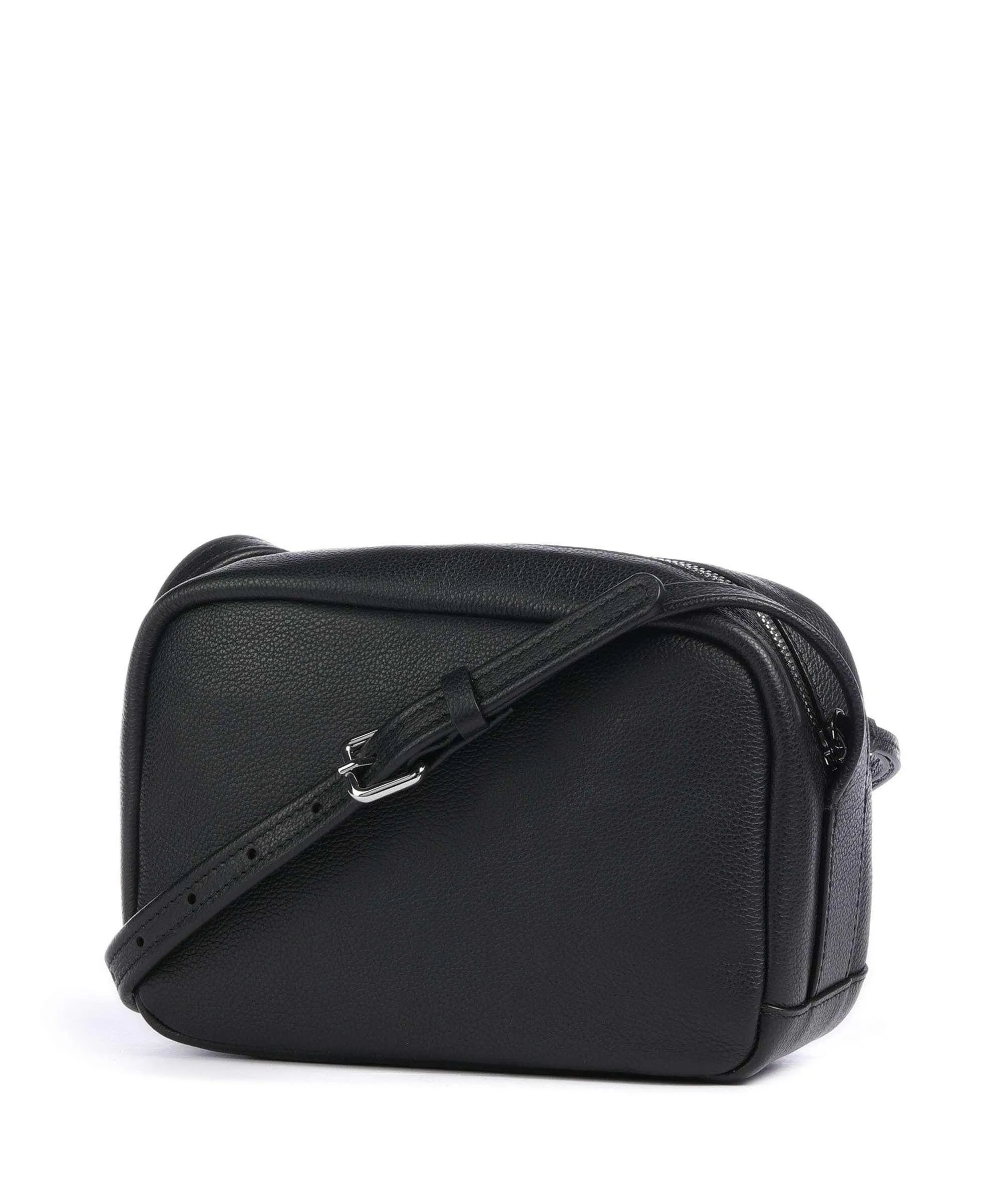  Lacoste City Court Borsa a tracolla pelle di vacchetta grana nero  