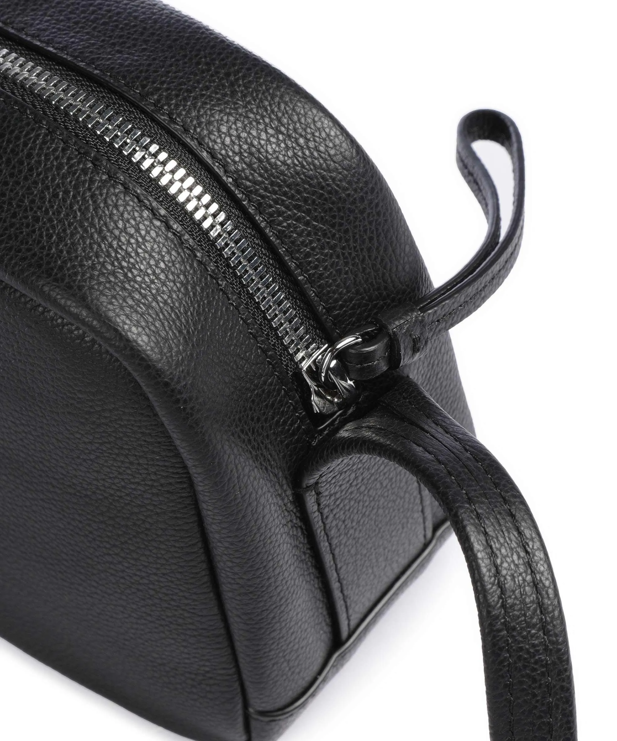  Lacoste City Court Borsa a tracolla pelle di vacchetta grana nero  