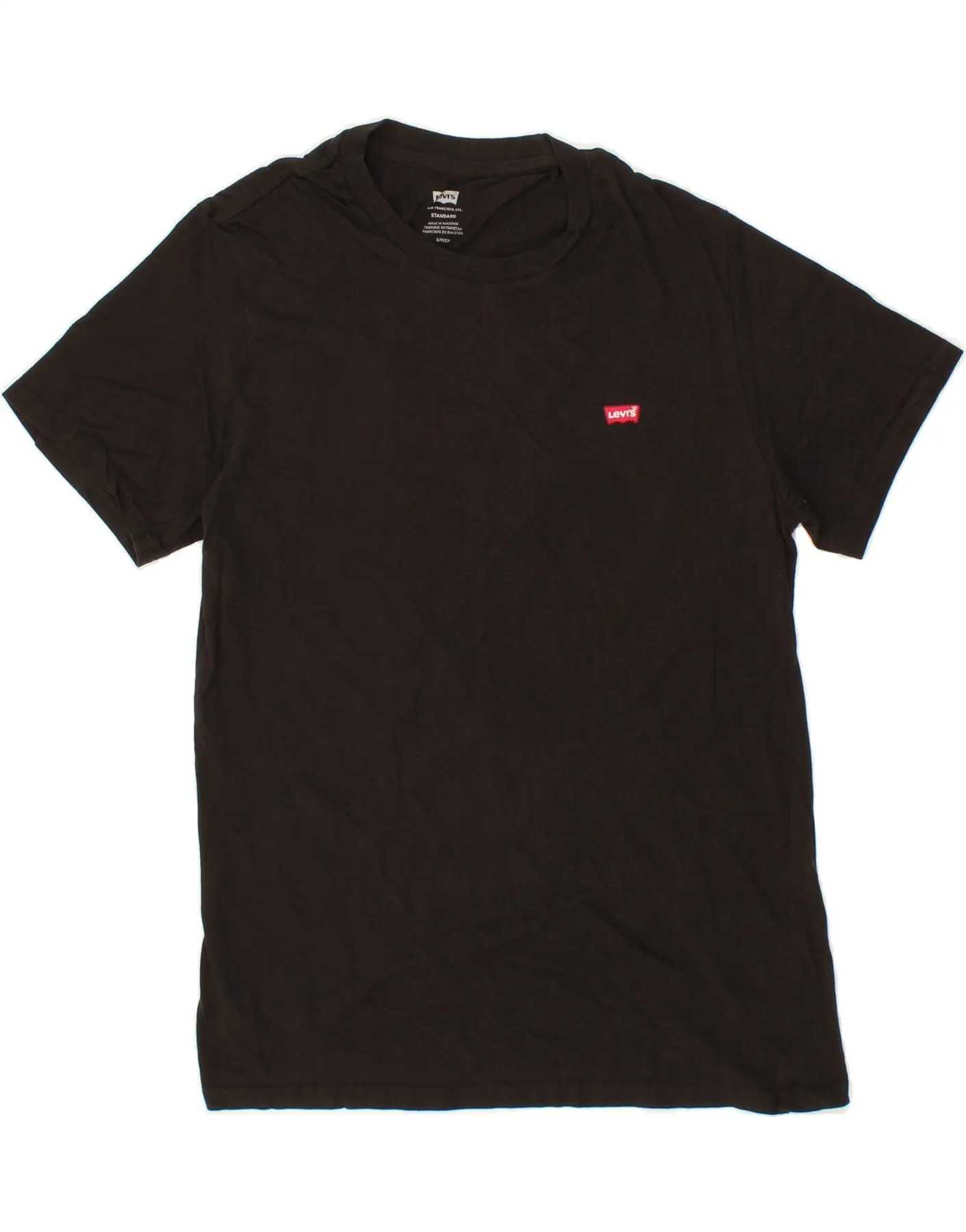 LEVI'S Mens Standard Fit T-Shirt Top Small Black Cotton