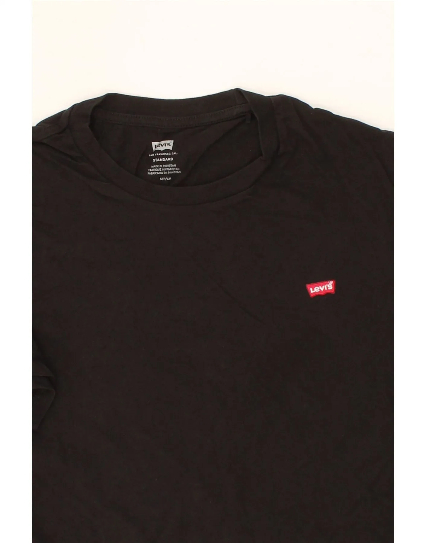 LEVI'S Mens Standard Fit T-Shirt Top Small Black Cotton