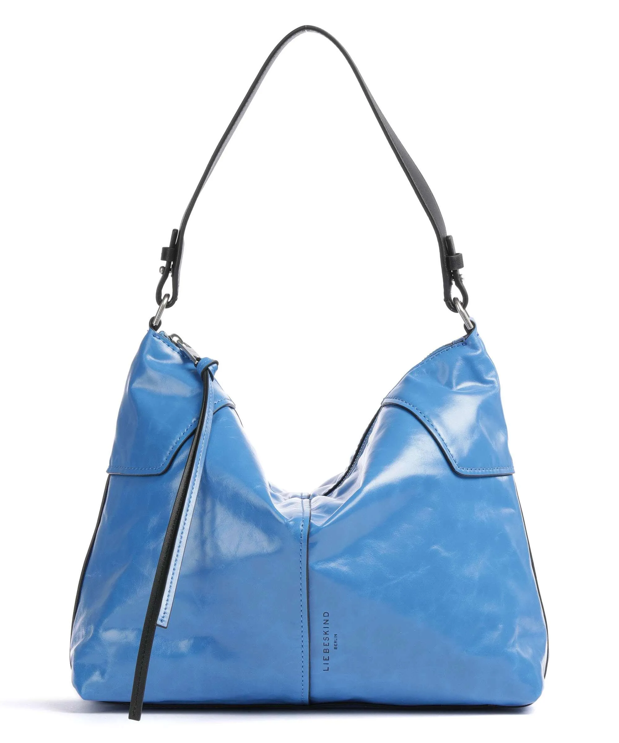  Liebeskind Mila Paper Touch Crinkle M Borsa hobo pelle a grana fine blu  