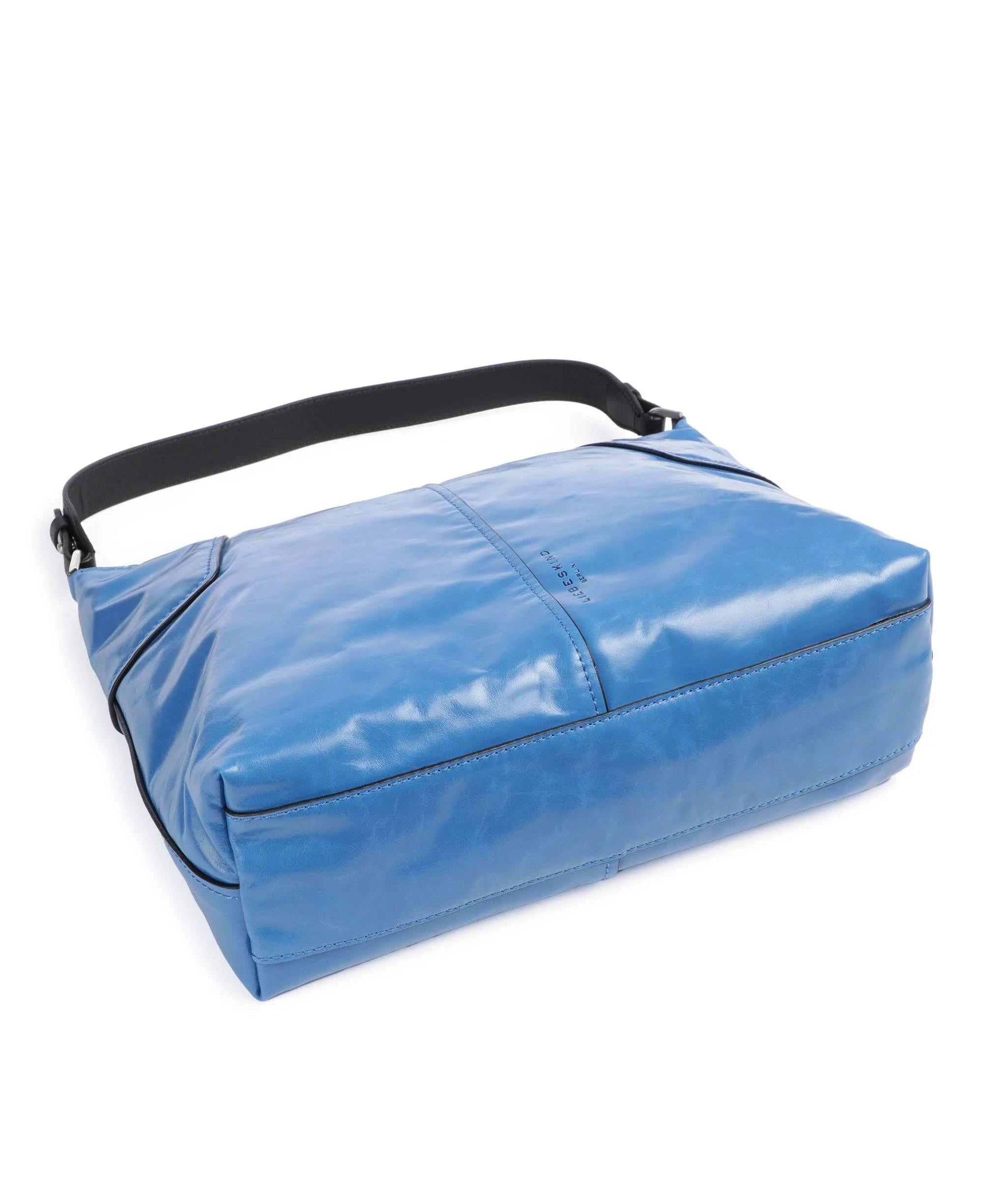  Liebeskind Mila Paper Touch Crinkle M Borsa hobo pelle a grana fine blu  