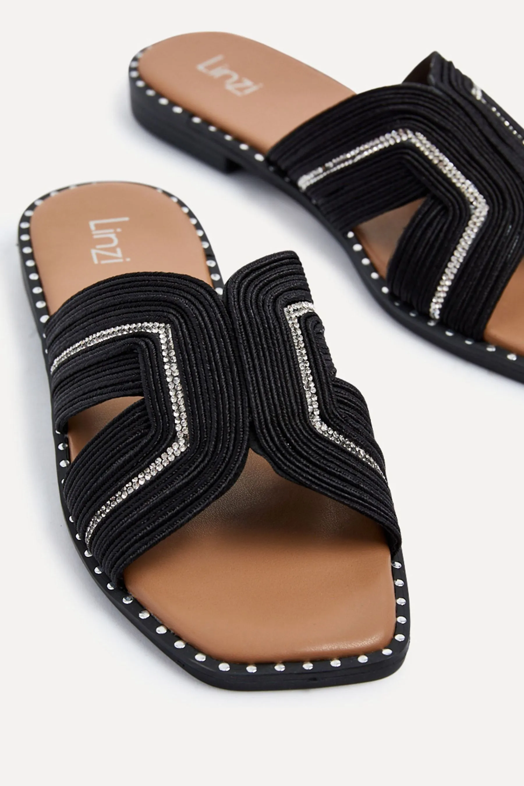 Linzi - Amour Link - Sandali sulla suola con strass e borchie sulla suola