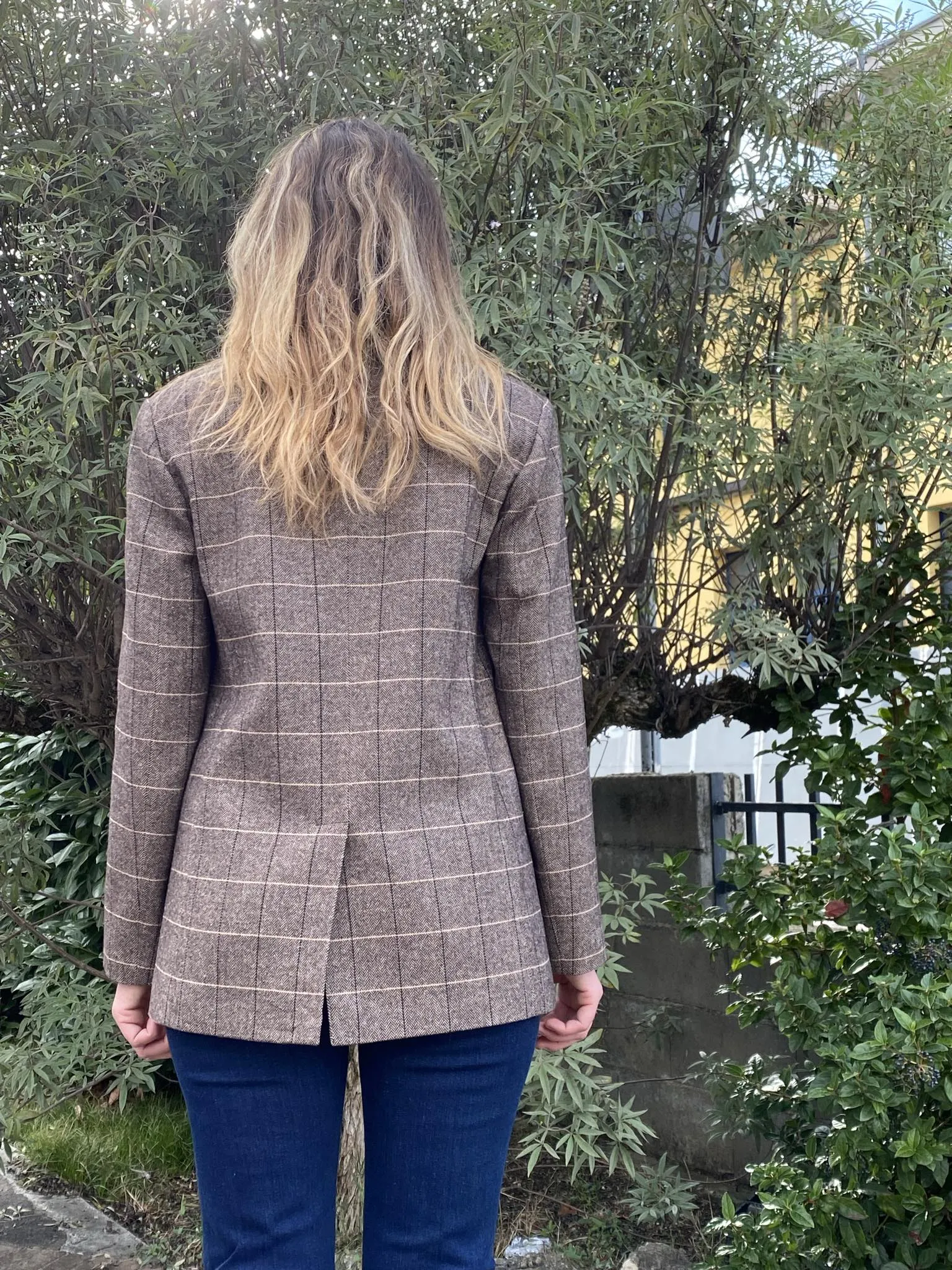 LIU JO giacca donna straight fit check con spilla gioiello CF4415T2666