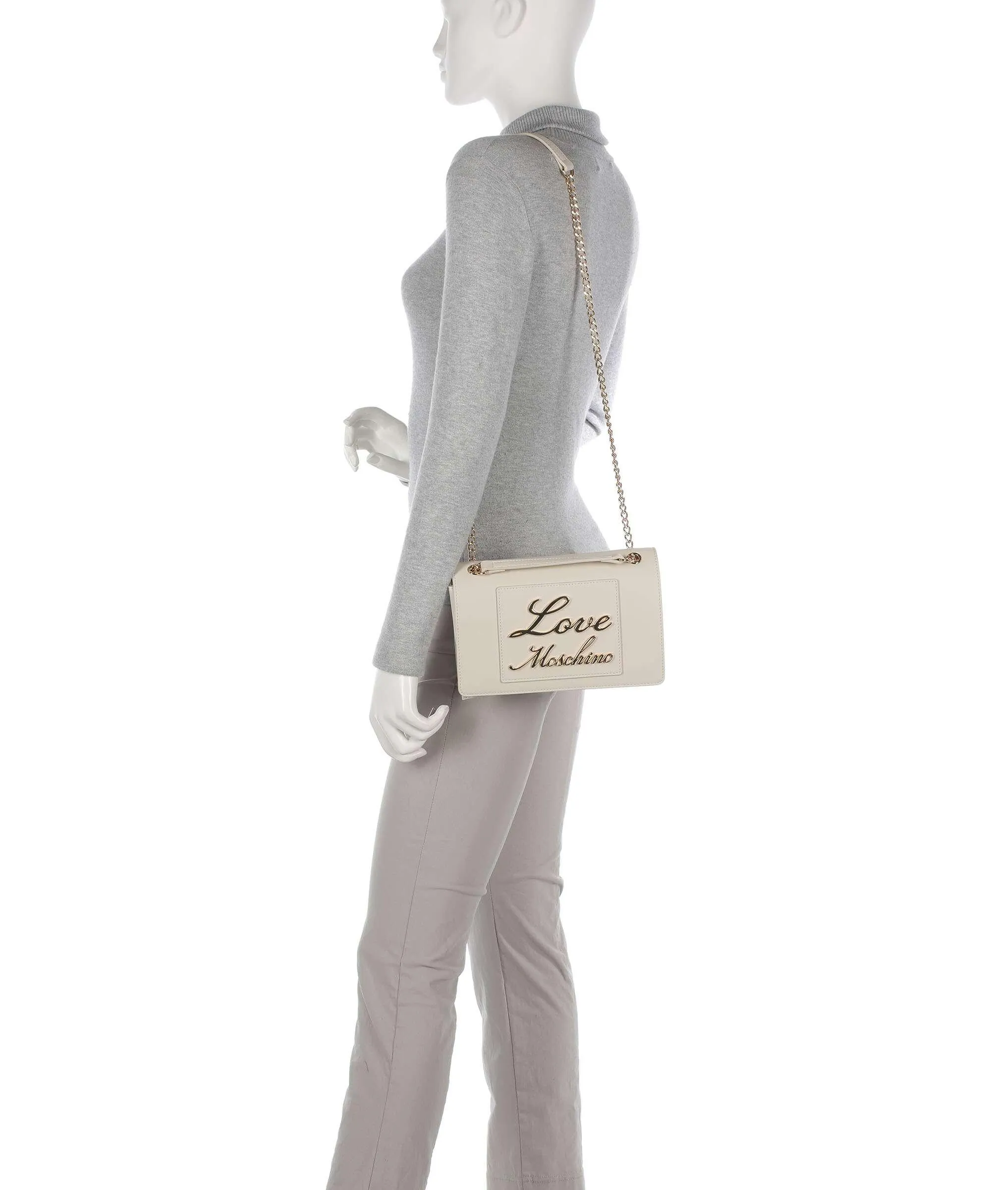  Love Moschino Lovely Love Borsa a spalla pelle sintetica beige  