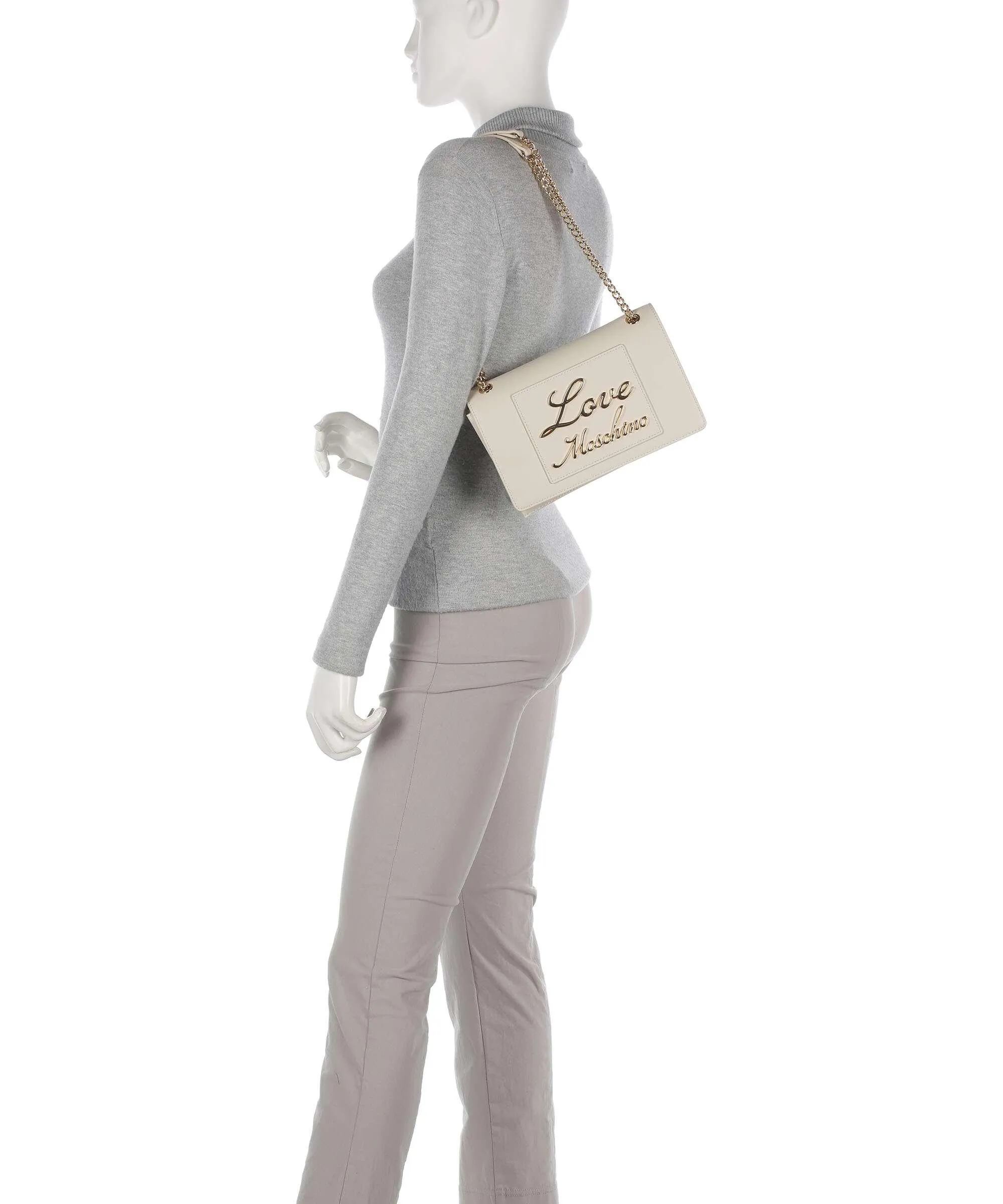  Love Moschino Lovely Love Borsa a spalla pelle sintetica beige  