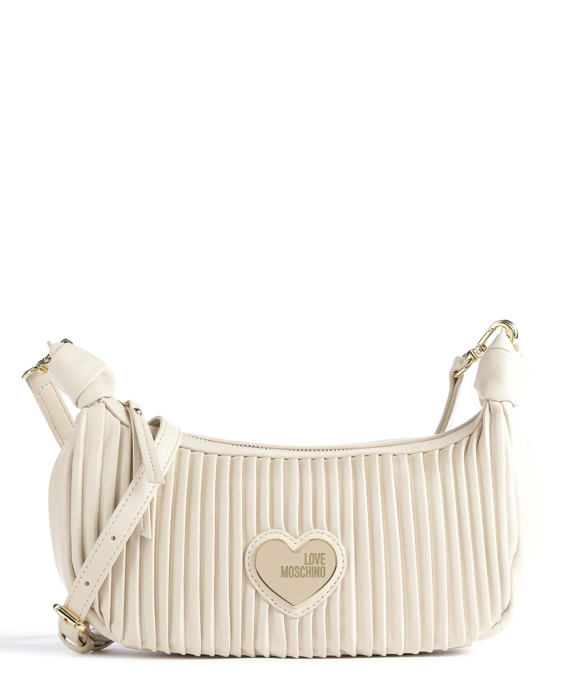  Love Moschino Pleated Borsa a tracolla pelle sintetica avorio  