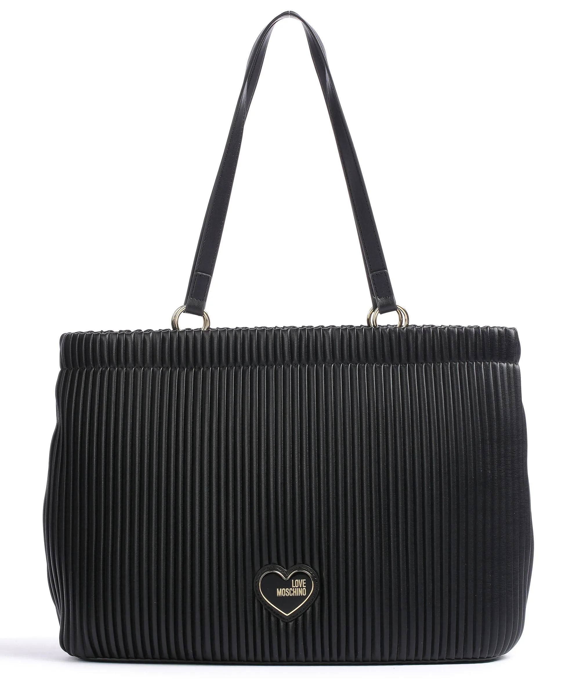  Love Moschino Pleated Borsa shopper pelle sintetica nero  