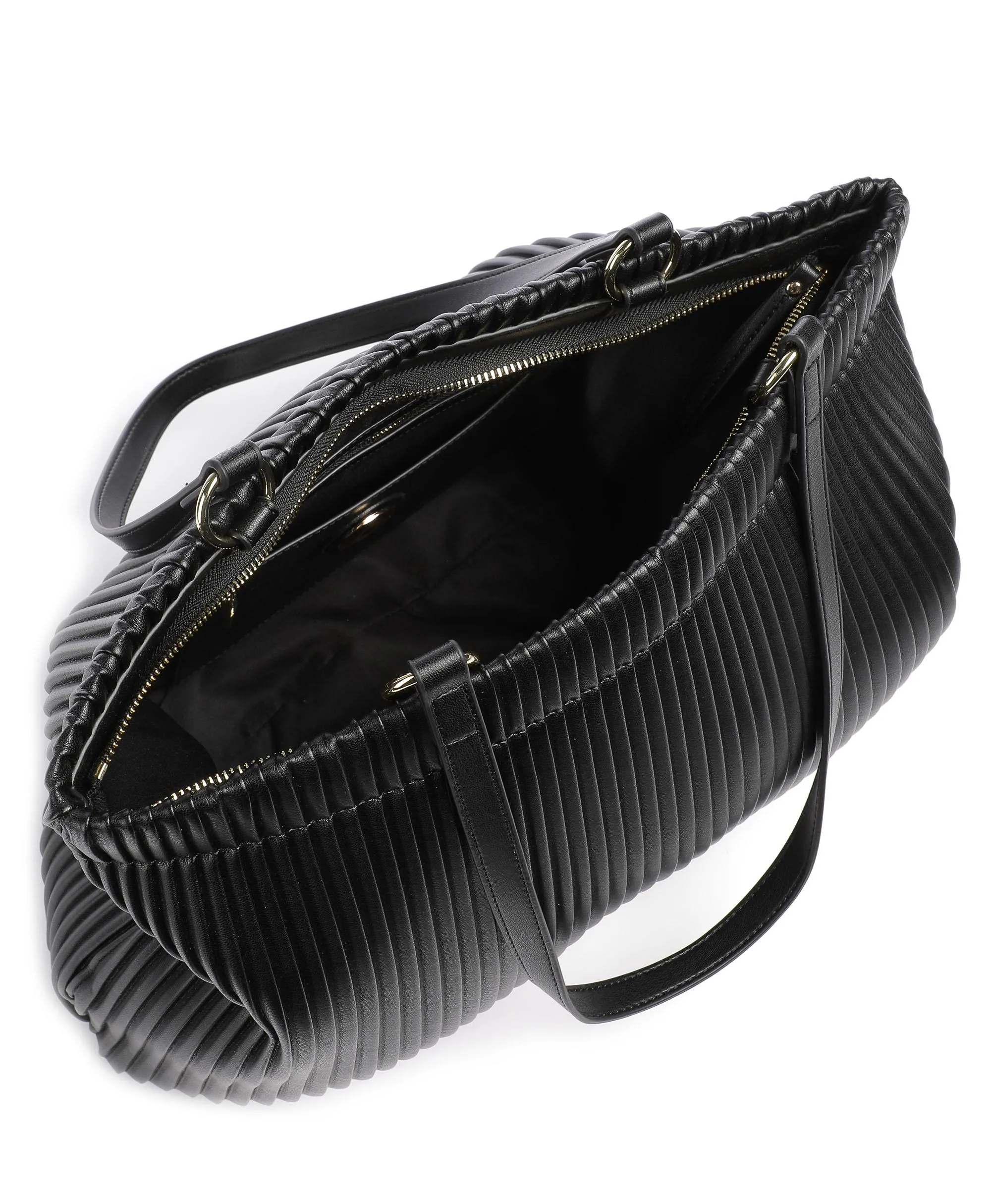 Love Moschino Pleated Borsa shopper pelle sintetica nero  
