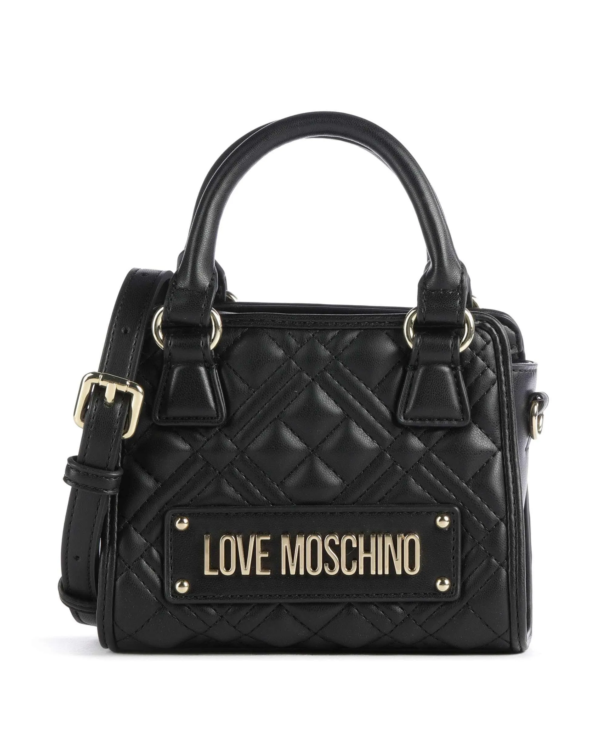  Love Moschino Quilted Borsa a tracolla pelle sintetica nero  