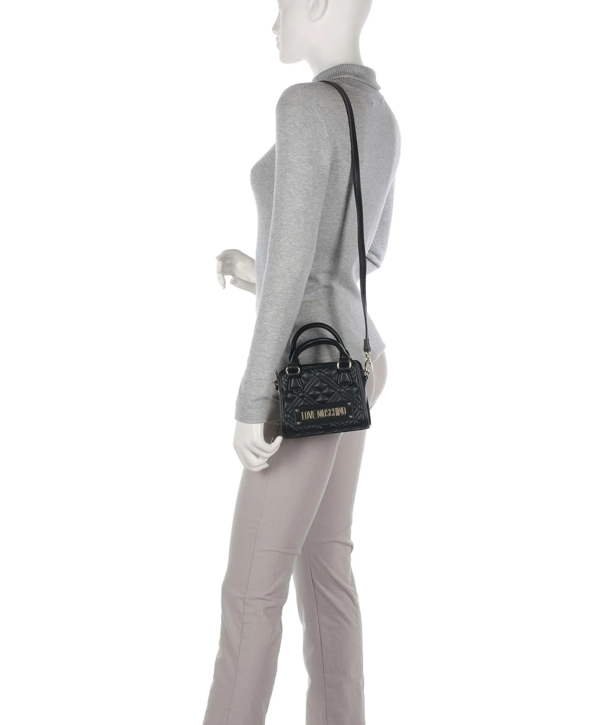  Love Moschino Quilted Borsa a tracolla pelle sintetica nero  