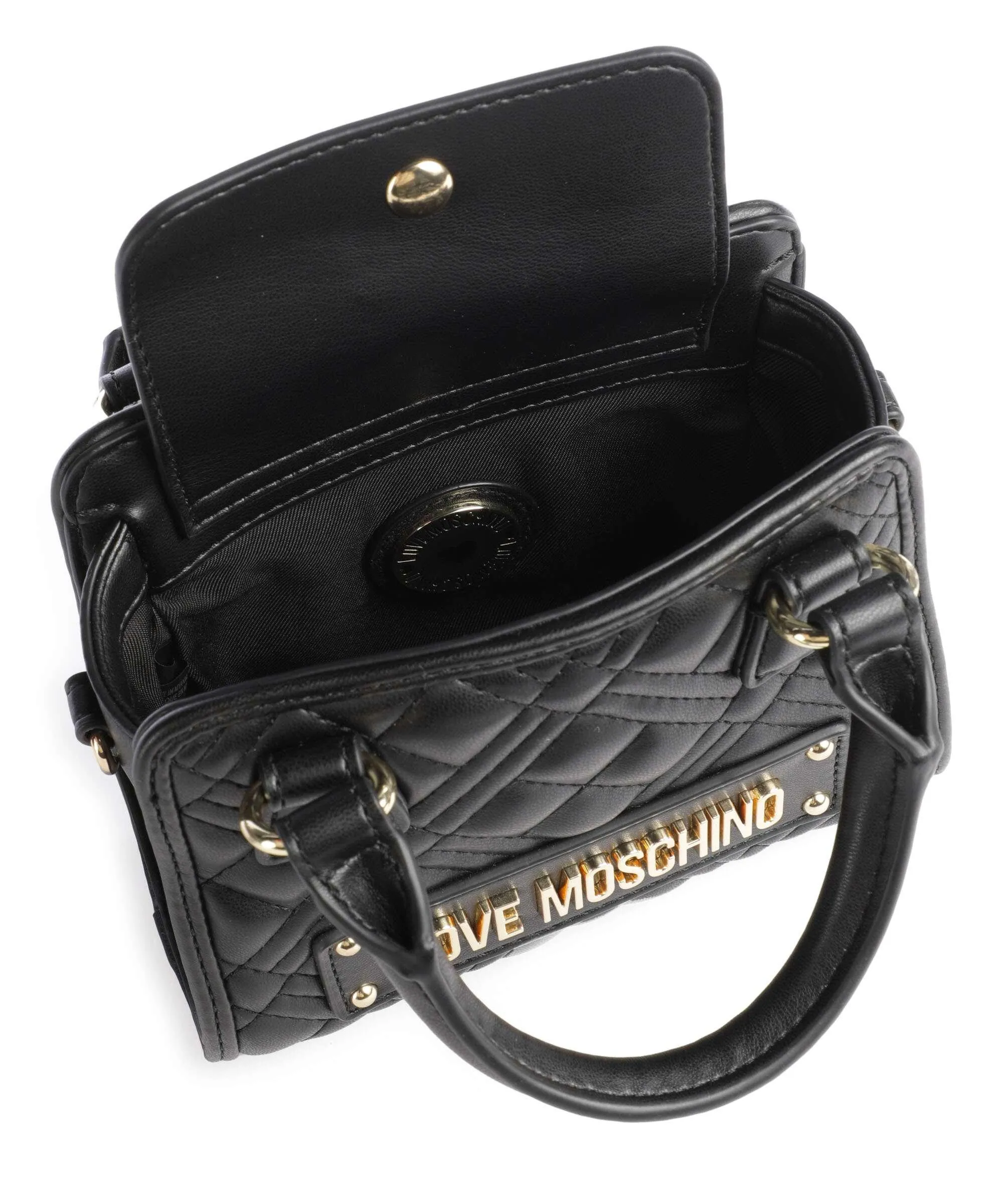  Love Moschino Quilted Borsa a tracolla pelle sintetica nero  