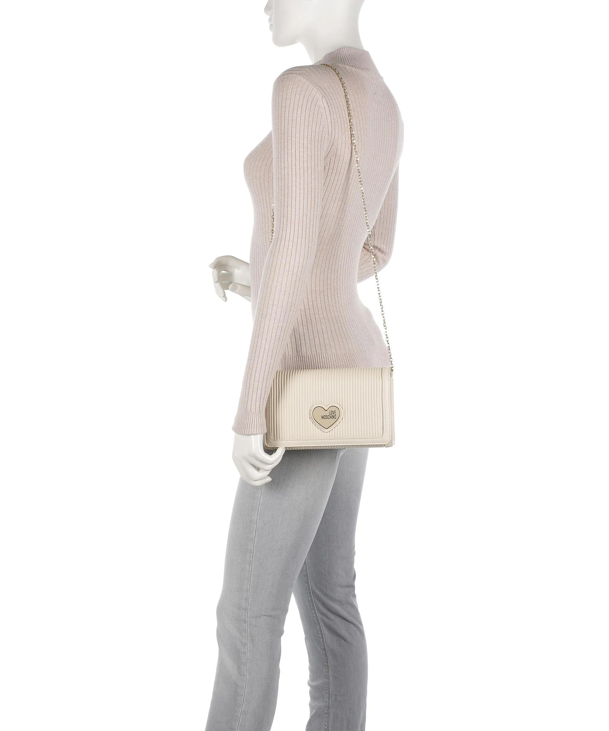  Love Moschino Smart Daily Borsa a tracolla pelle sintetica avorio  