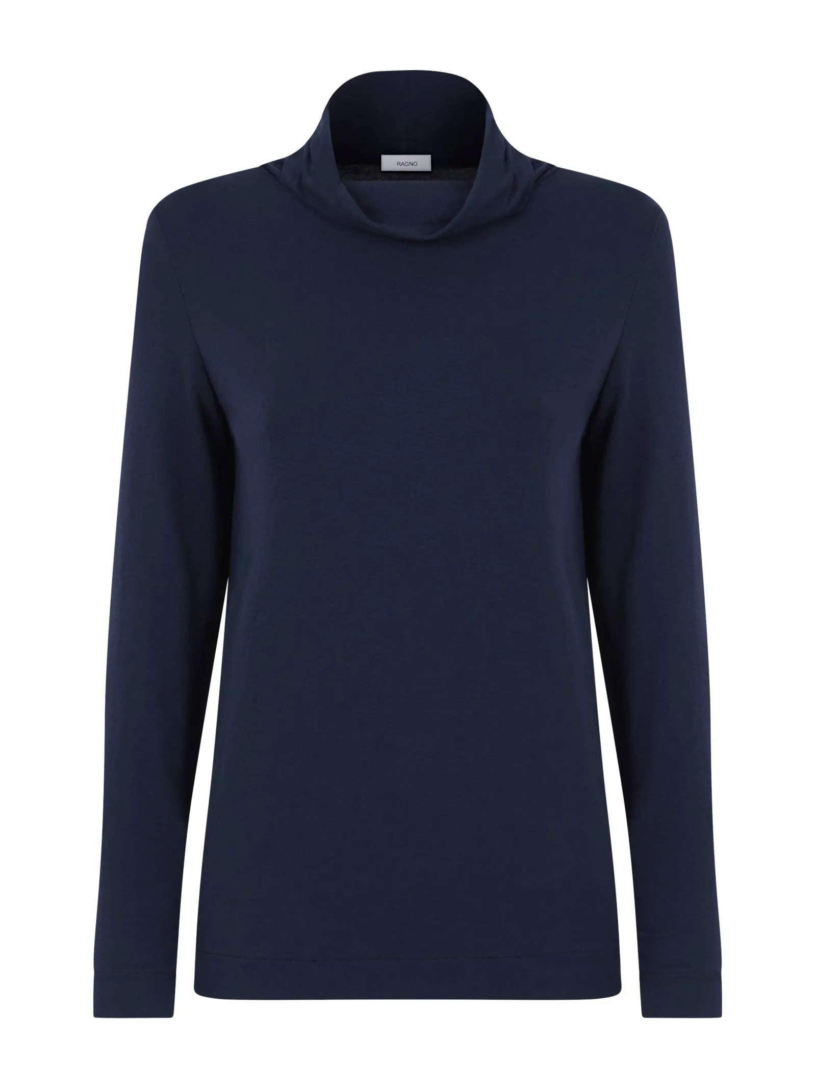 Maglietta con collo morbido in filato Tenderwool - Bleu