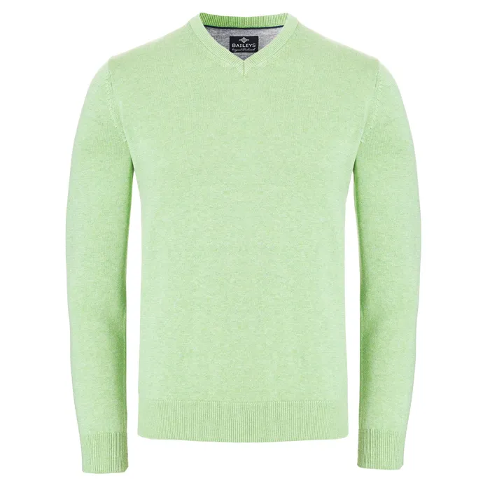 Maglione Baileys da uomo con scollo a V 100% cotone Menta
